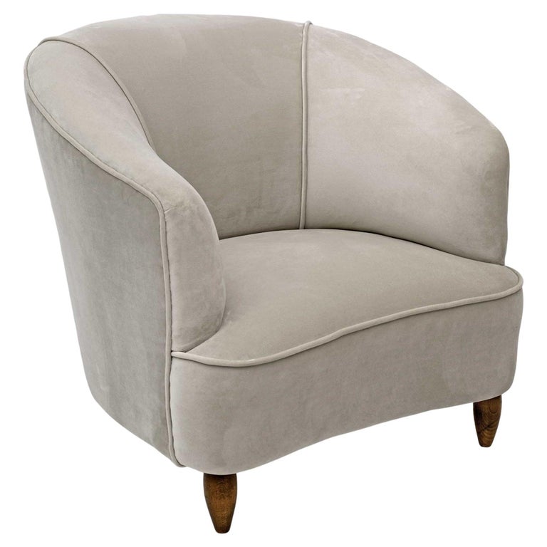 Gio Ponti Mid-Century Modern Italian Velvet Armchair "Casa E Giardino ...