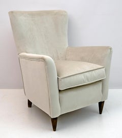 Attributed Gio Ponti Mid-Century Modern Italian Velvet Armchair for Isa, 1950s