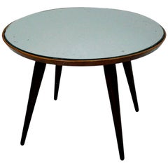 Gio Ponti Mid-Century Modern Solid Wood and Glass Italian Side Table
