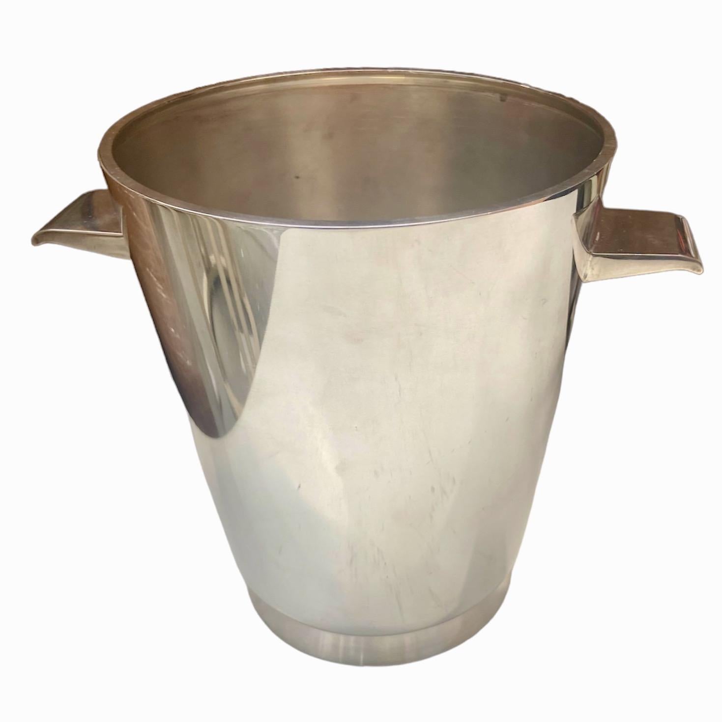 Gio Ponti Mid-Century Silver plated Champagne or Wine Cooler for A. Krupp For Sale 6