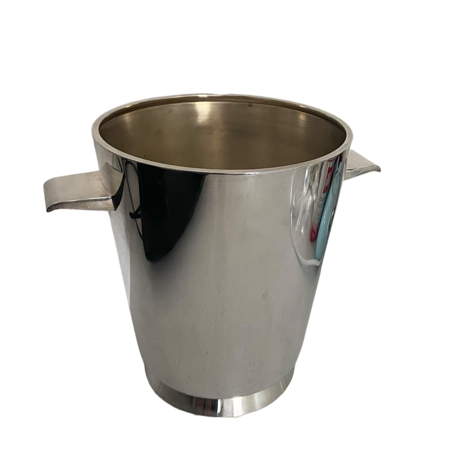 Silvered Gio Ponti Mid-Century Silver plated Champagne or Wine Cooler for A. Krupp For Sale