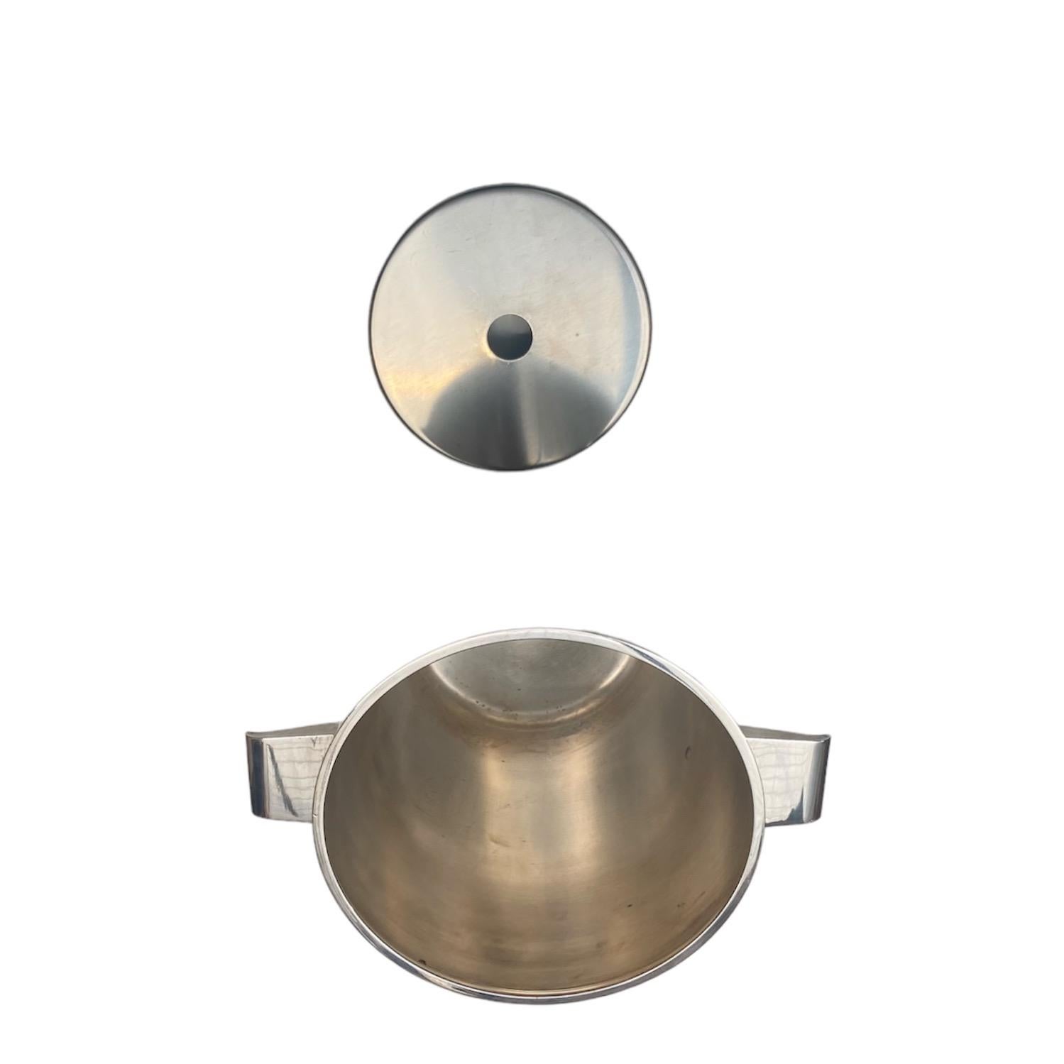 20th Century Gio Ponti Mid-Century Silver plated Champagne or Wine Cooler for A. Krupp For Sale