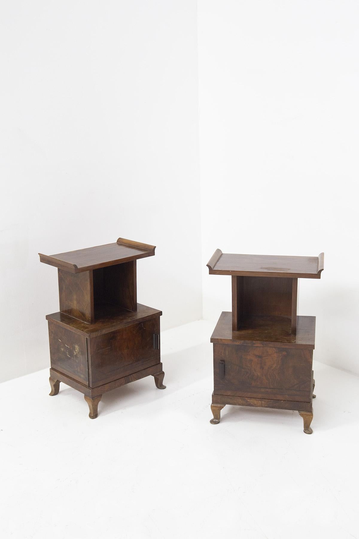 Mid-Century Modern Gio Ponti Mid-Century Wooden Nightstands 'Attr.'