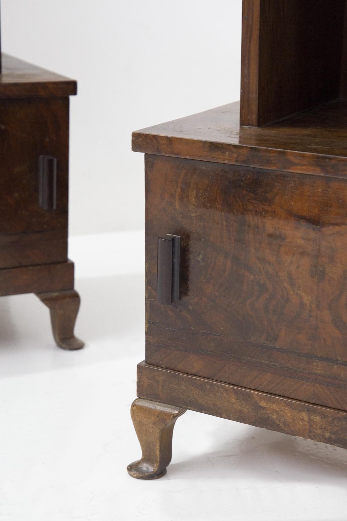 Gio Ponti Mid-Century Wooden Nightstands 'Attr.' In Good Condition In Milano, IT