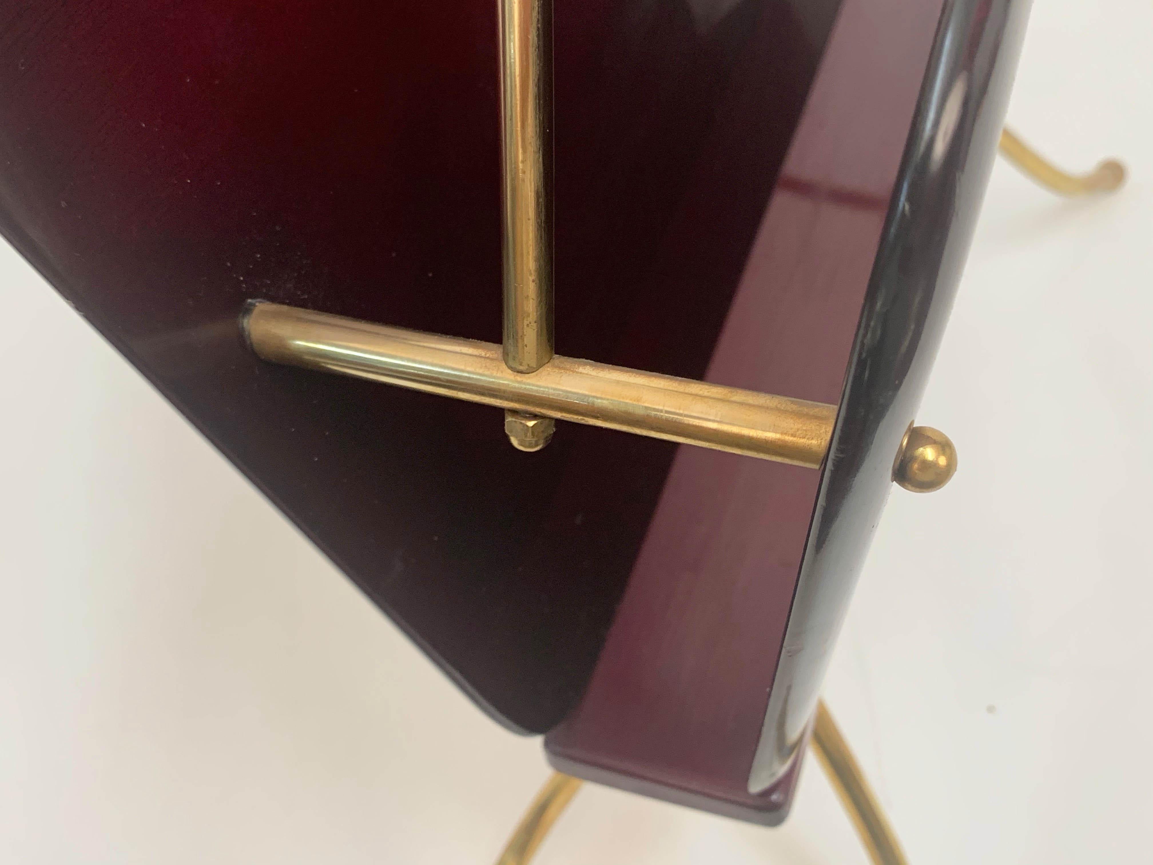 Gio Ponti Midcentury Wood and Brass Italian Magazine Rack with Handle, 1950s For Sale 13