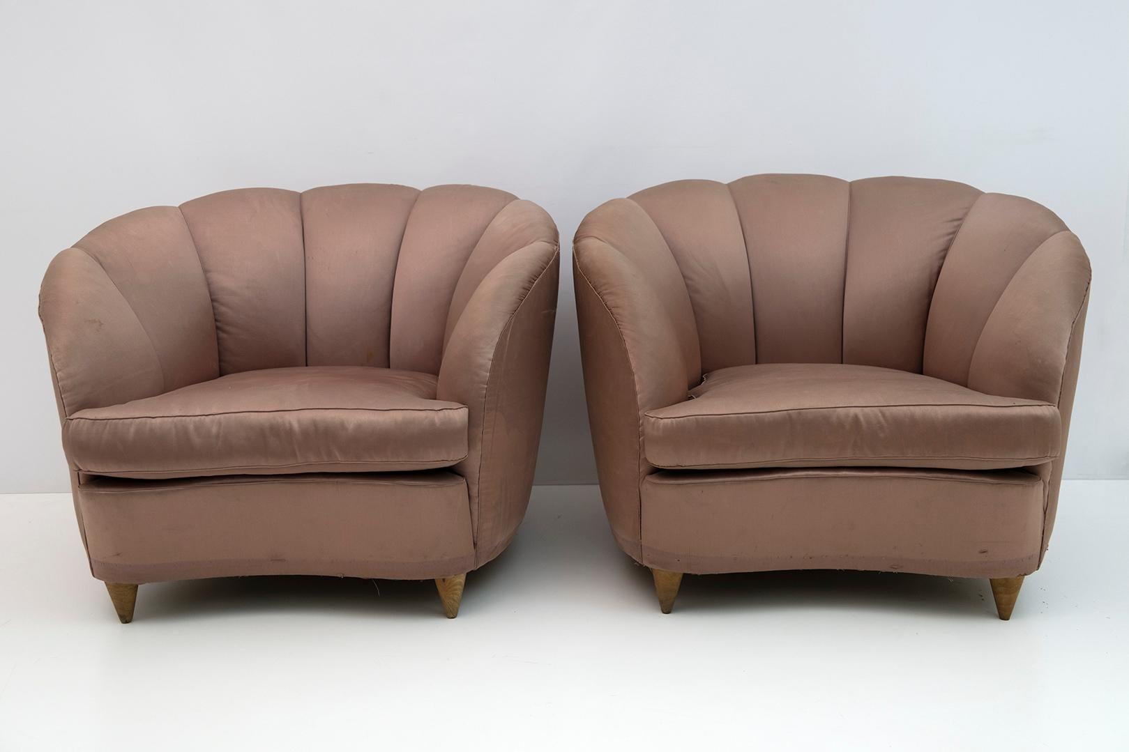 Seltenes Paar Sessel von Gio Ponti für 