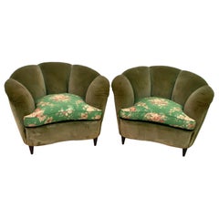 Gio Ponti Midcentury Rare Italian Curved Armchairs "Casa E Giardino" 1936, Pair