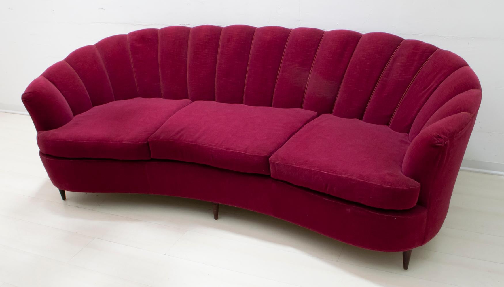 red velvet sofa