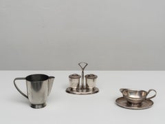 Gio Ponti Midcentury Signed Alpaca Serving Set for Fratelli Calderoni, 1950s