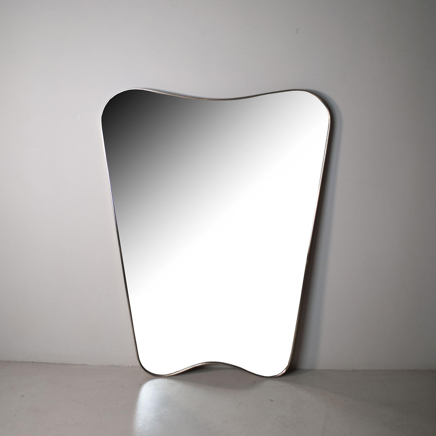 Italian Gio Ponti mirror in brass 1950s