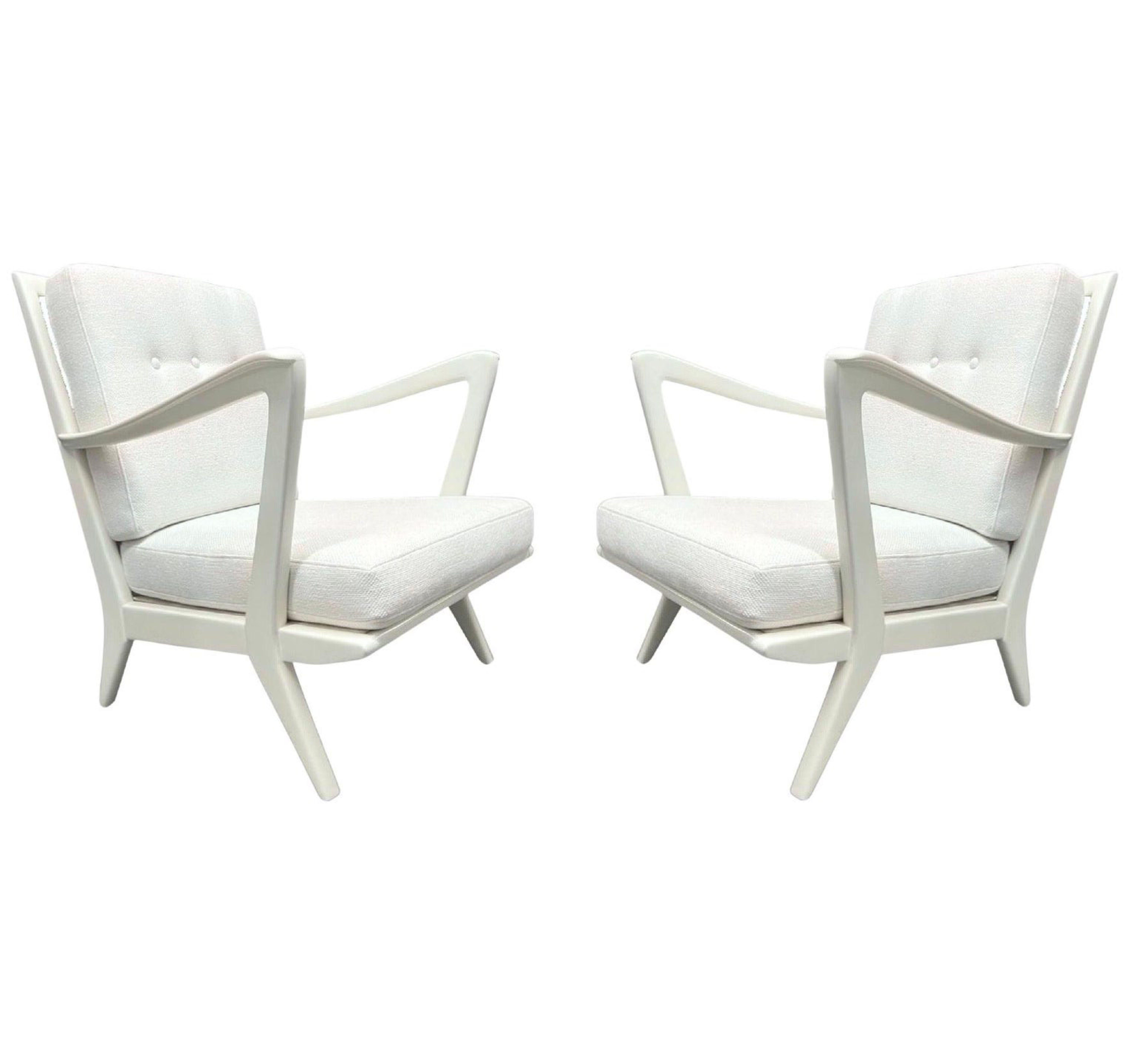 20ième siècle Fauteuil Gio Ponti modèle 516, noyer peint, blanc crème, 1950 en vente