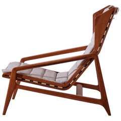 Fauteuil Gio Ponti modèle 811 en noyer et caoutchouc, Cassina, Italie, 1957