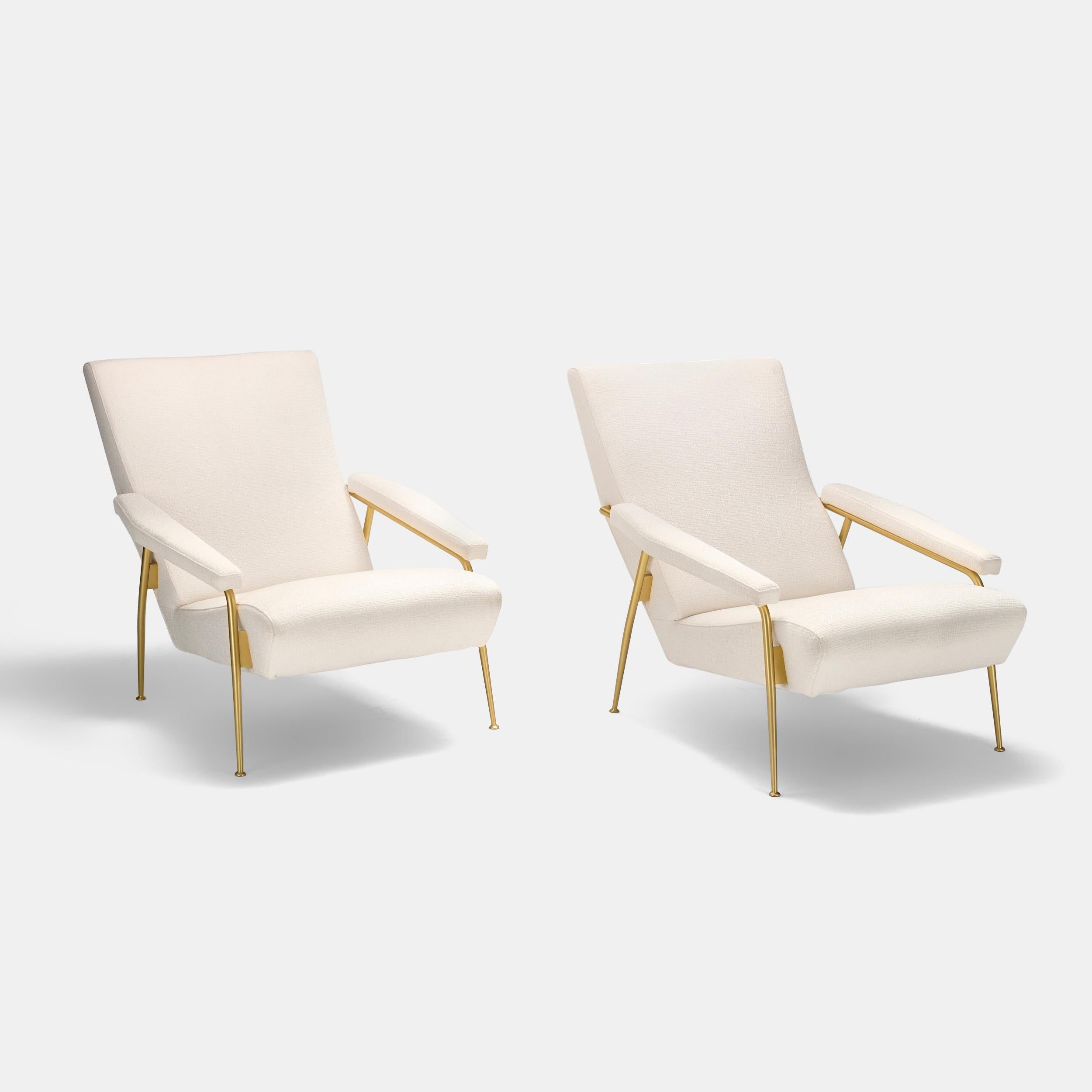 Brass Gio Ponti model D.153.1 lounge chair for Molteni&C Italy