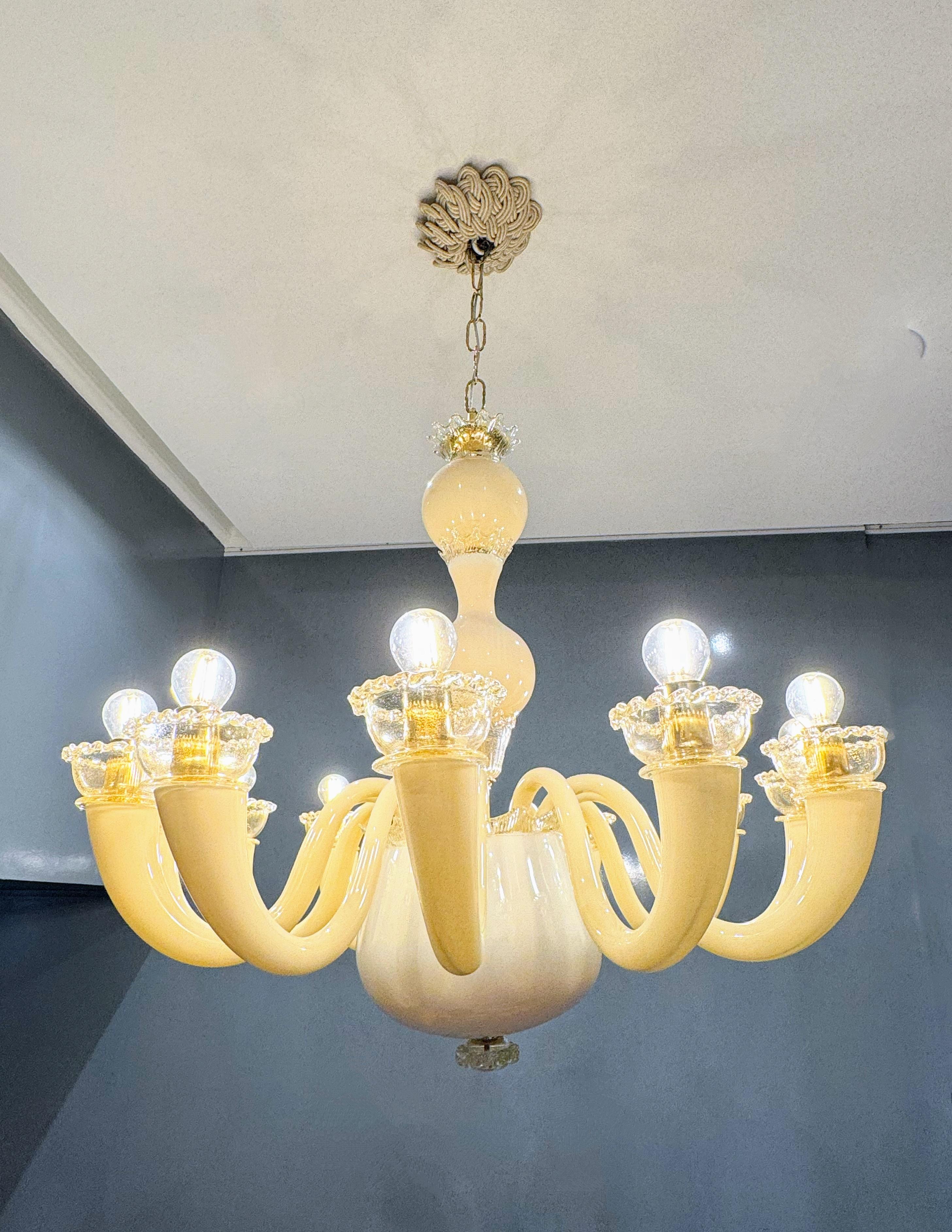 Lámpara de Murano Gio Ponti para Venini Vidrio opalino en venta
