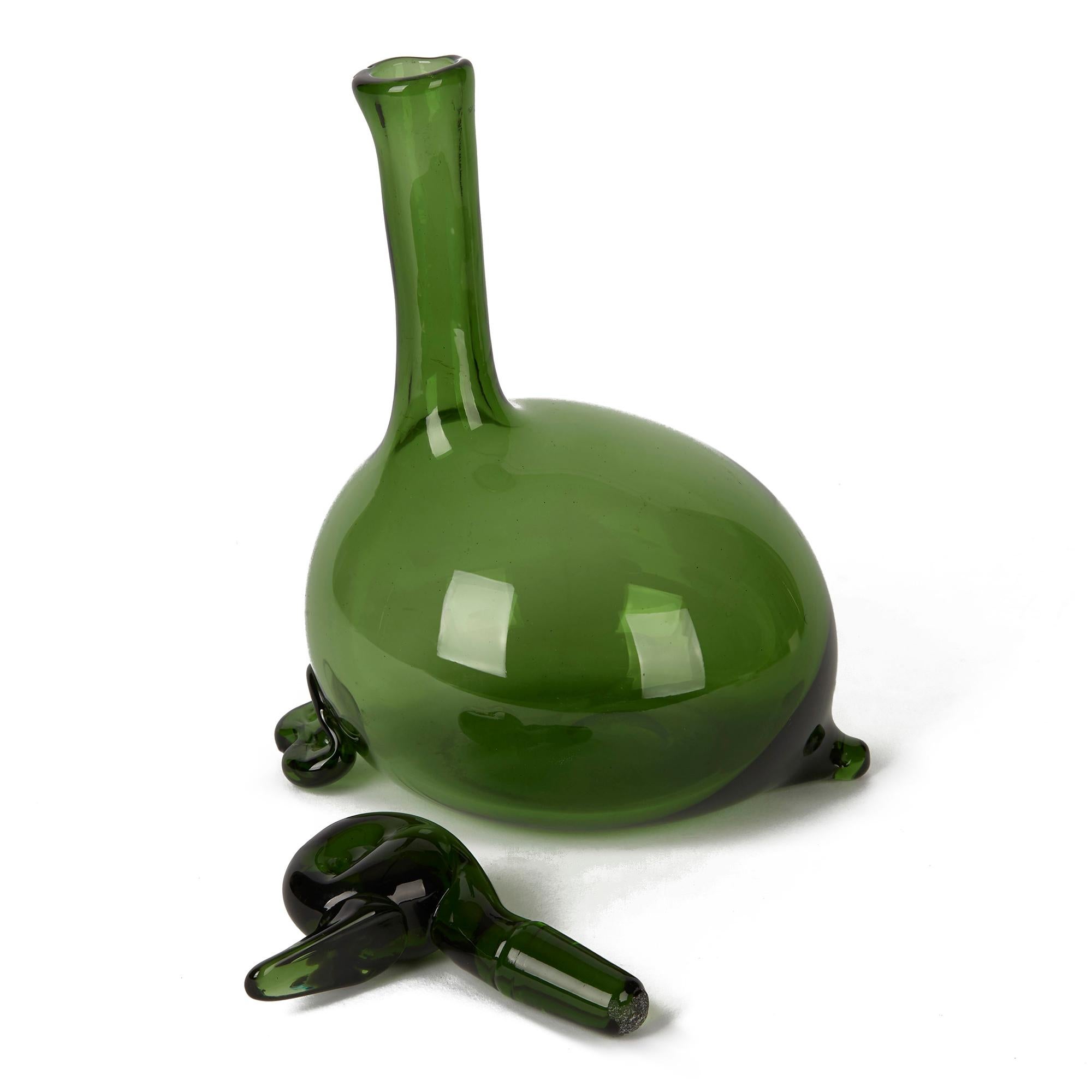 green glass duck