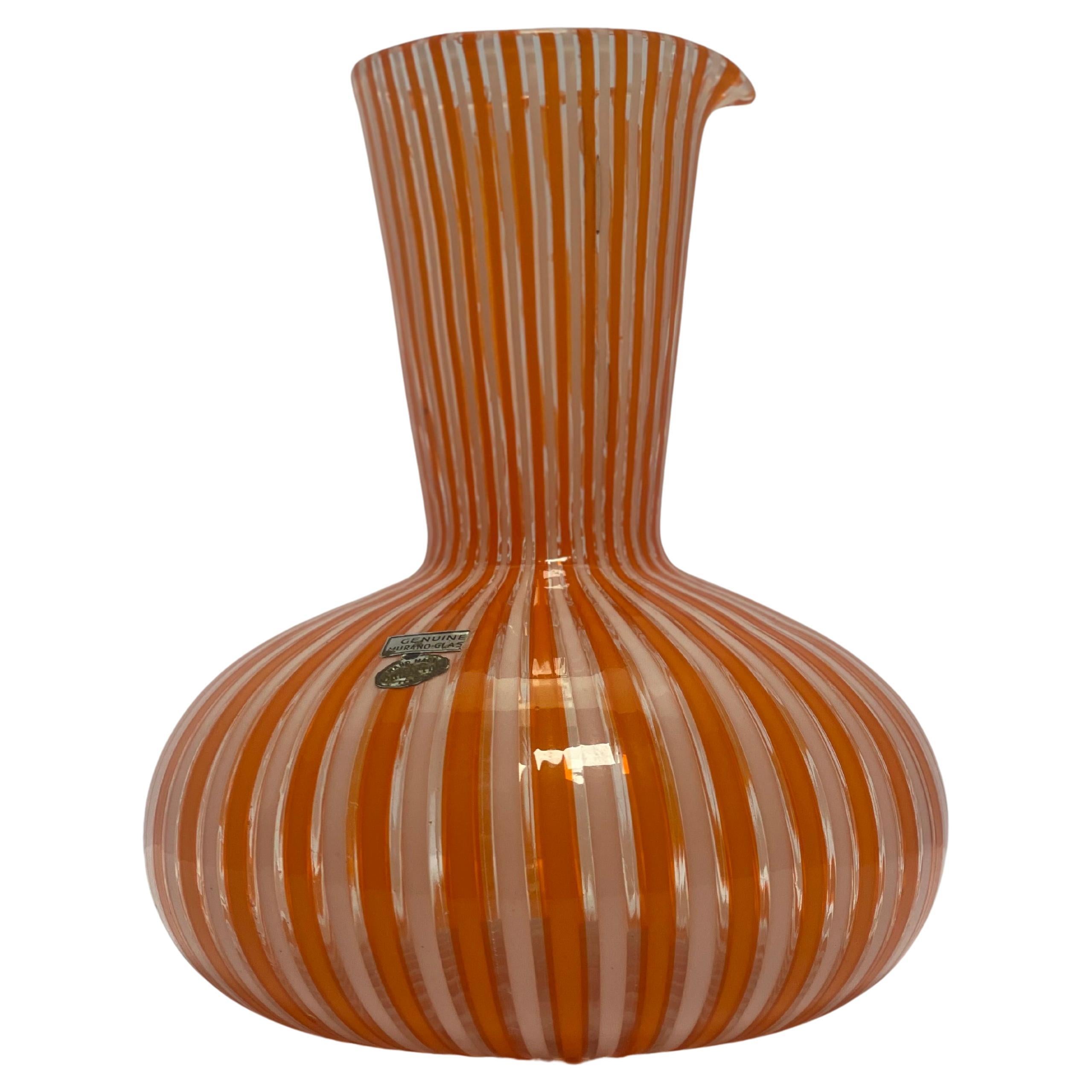Gio Ponti Murano Glass Canne Pitcher Vase Carafe Atomic Age Mid-Century Modern en vente