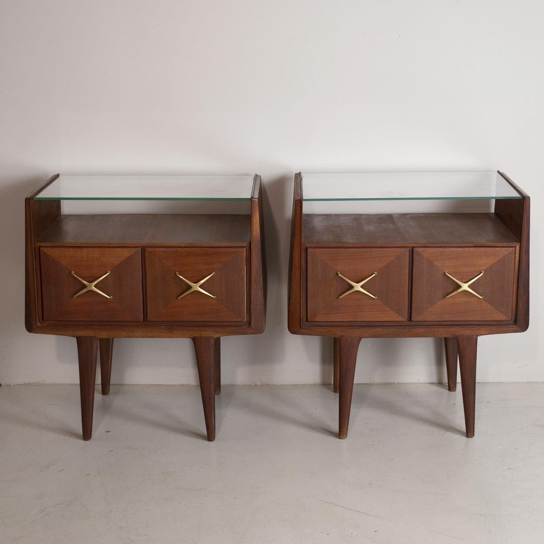 Mid-Century Modern Gio Ponti Nighstands in Wood from Early Fifties