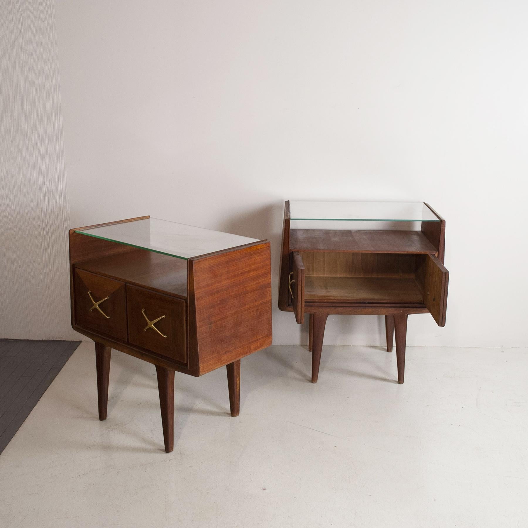 Gio Ponti Nighstands in Wood from Early Fifties In Good Condition In bari, IT