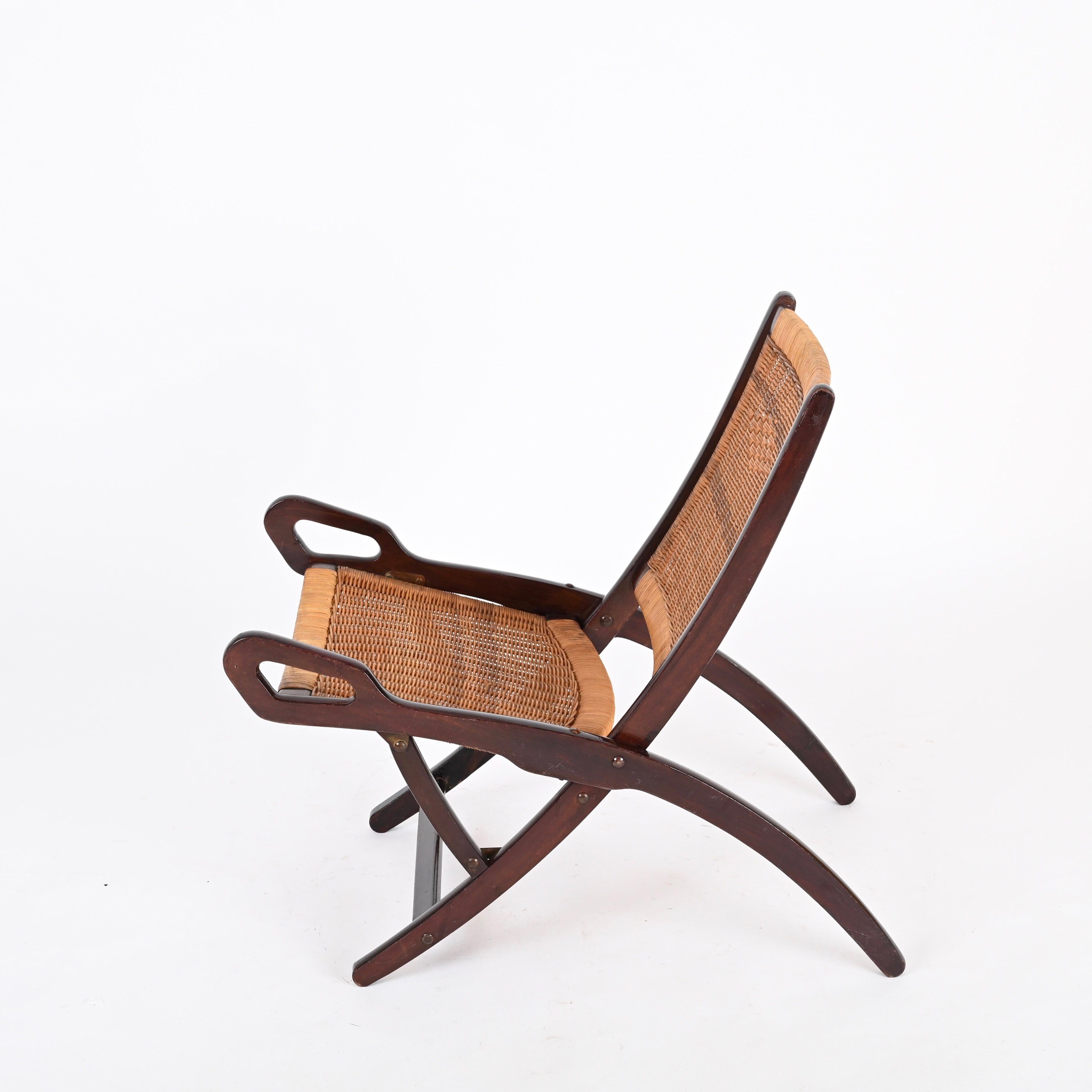 Gio Ponti „Ninfea“ handgewebter, klappbarer Stuhl für Fratelli Reguitti, Italien 1950er Jahre im Angebot 5