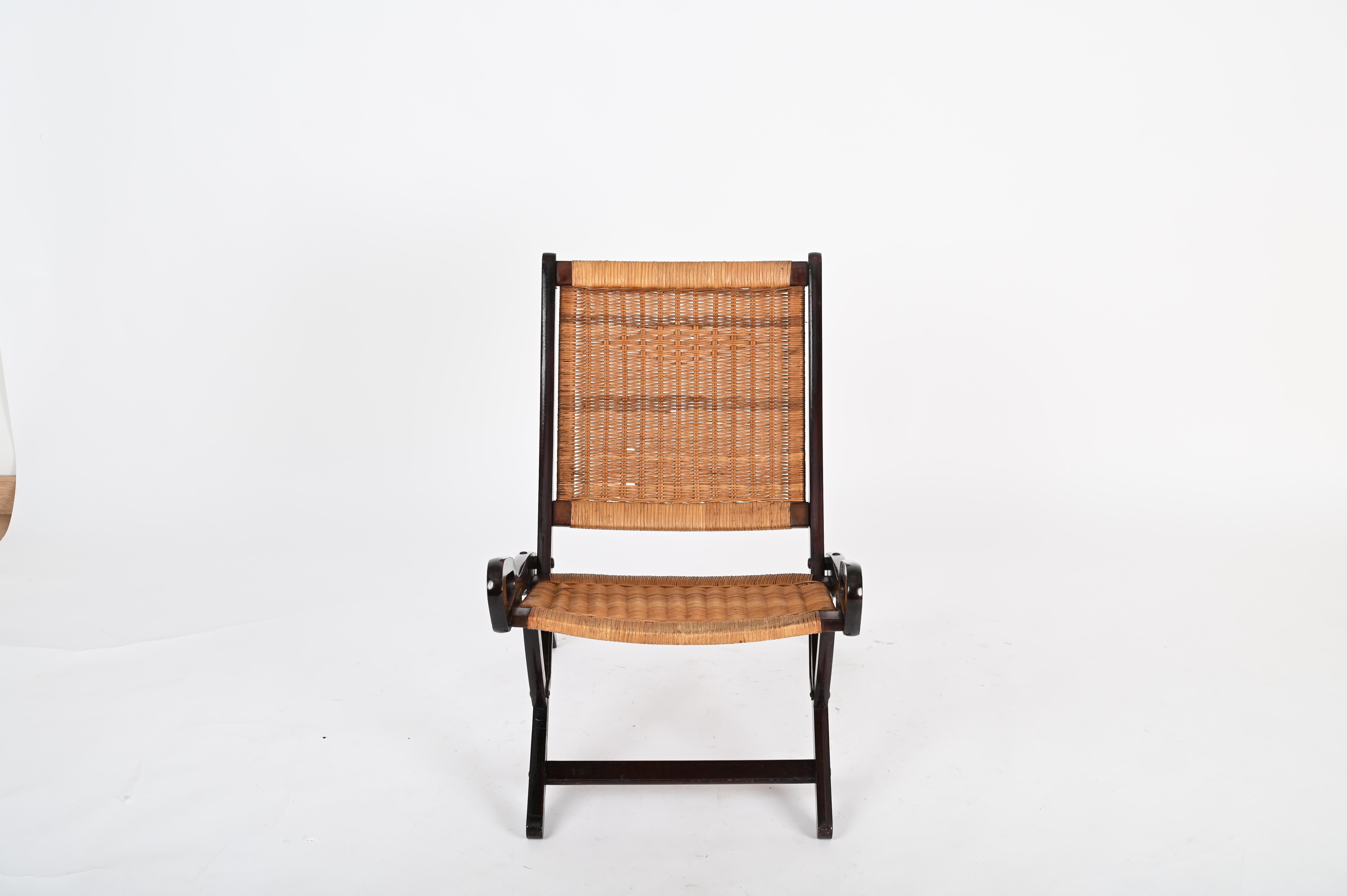 Gio Ponti „Ninfea“ handgewebter, klappbarer Stuhl für Fratelli Reguitti, Italien 1950er Jahre im Angebot 6