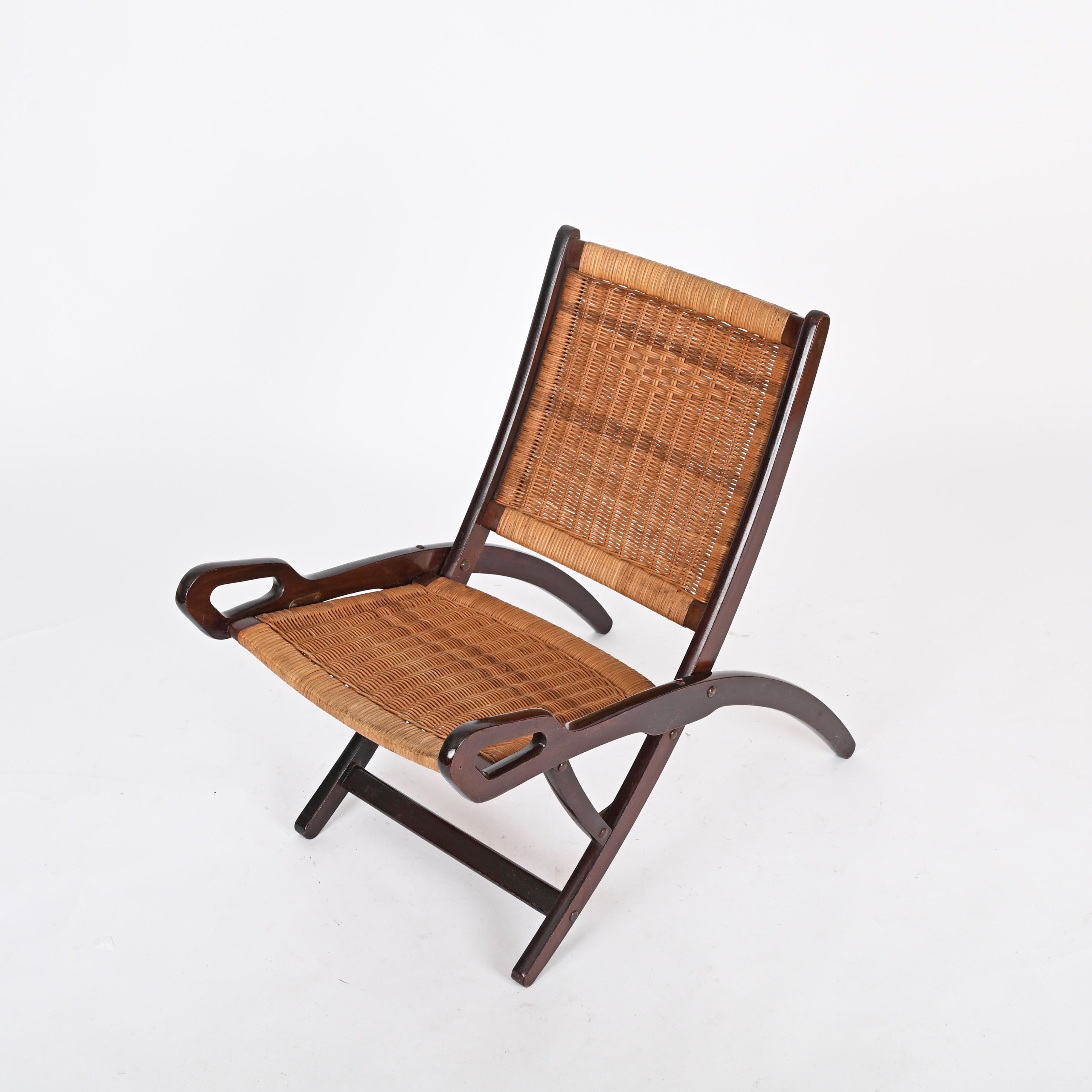 Gio Ponti „Ninfea“ handgewebter, klappbarer Stuhl für Fratelli Reguitti, Italien 1950er Jahre im Angebot 8