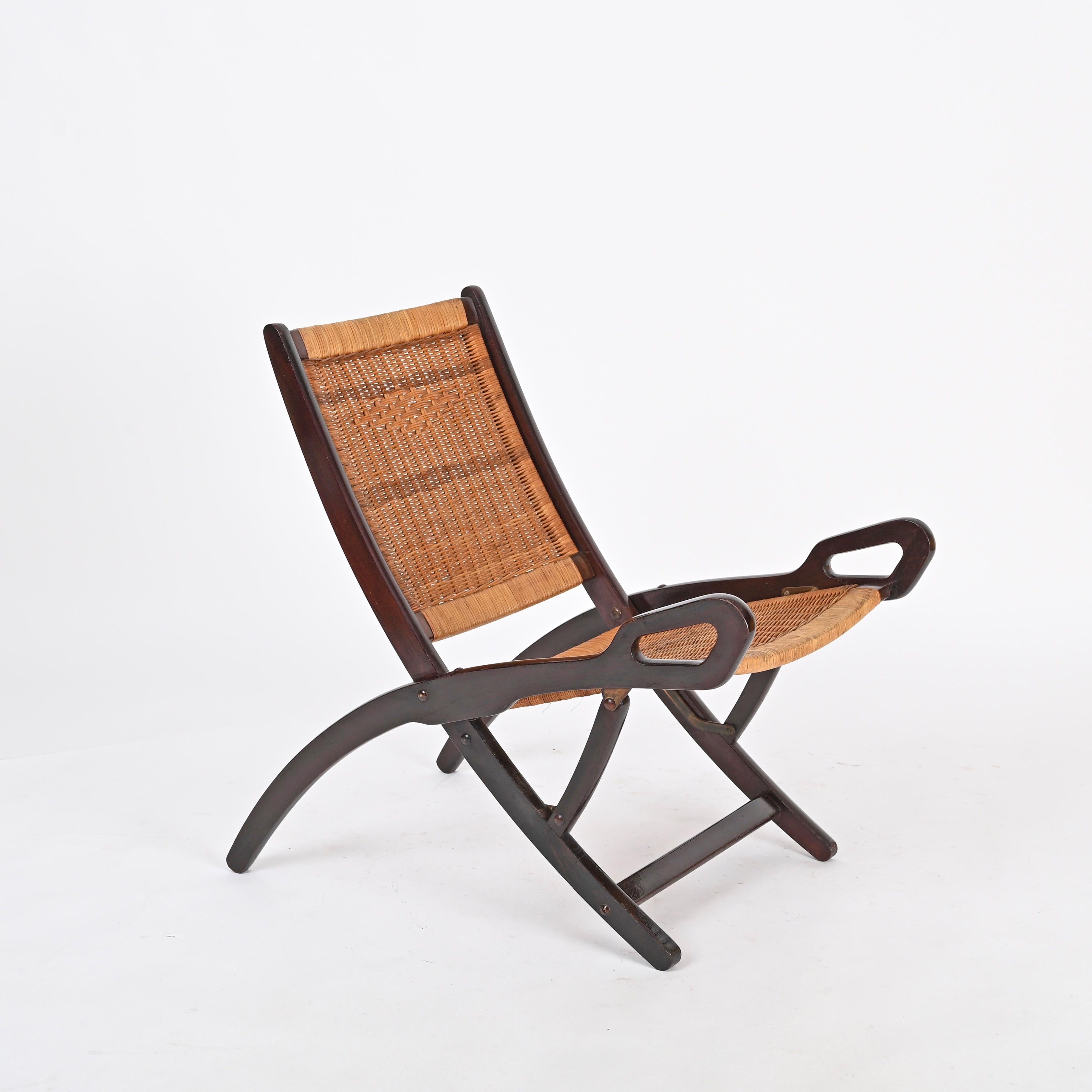 Gio Ponti „Ninfea“ handgewebter, klappbarer Stuhl für Fratelli Reguitti, Italien 1950er Jahre im Angebot 9