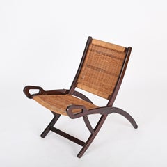 Gio Ponti "Ninfea" Silla plegable tejida a mano para Fratelli Reguitti, Italia Años 50