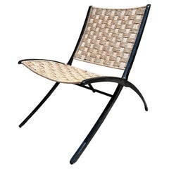 Sedia da salotto pieghevole in seagrass degli anni '50 Stile Ninfea Gio Ponti