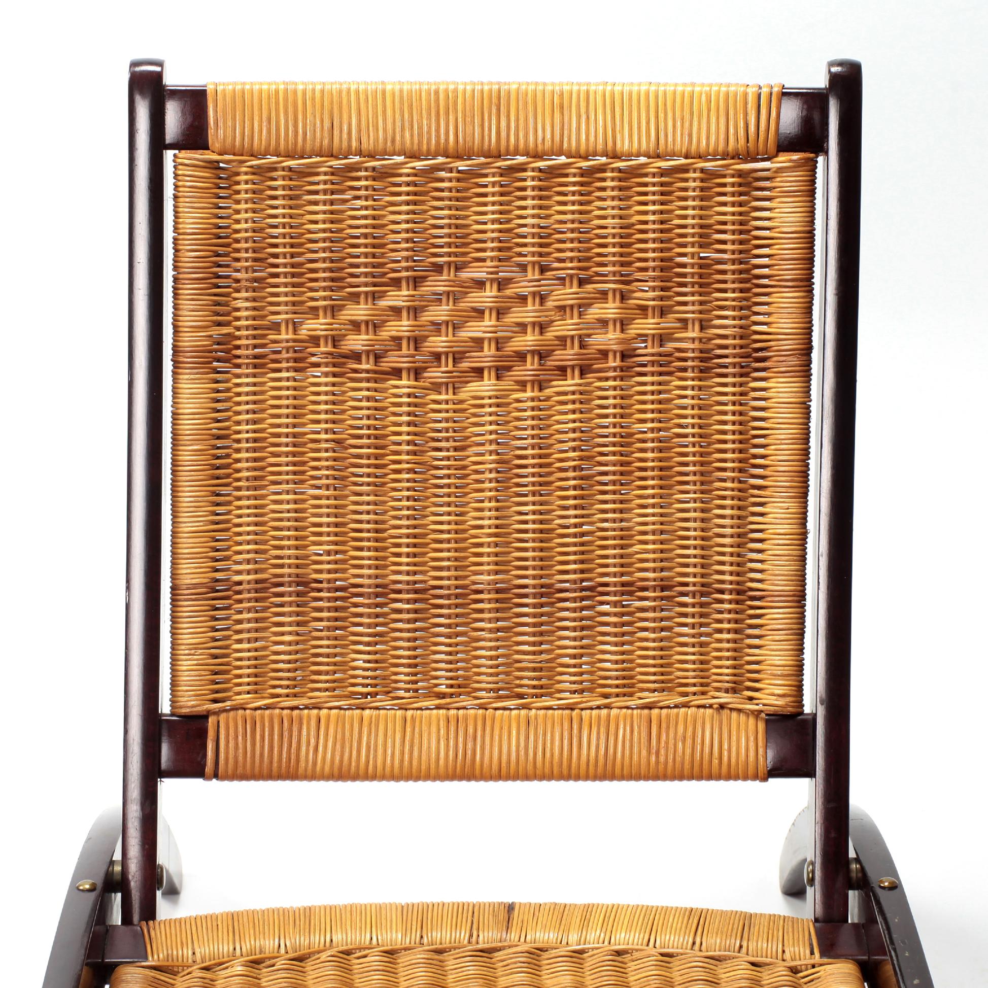 Gio Ponti Ninfea Rattan Folding Chair for Fratelli Reguitti Italie, 1950s 4