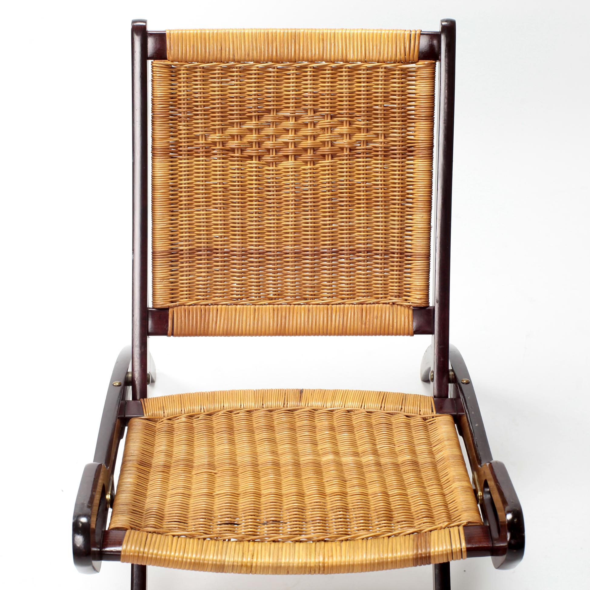 Gio Ponti Ninfea Rattan Folding Chair for Fratelli Reguitti Italie, 1950s 2