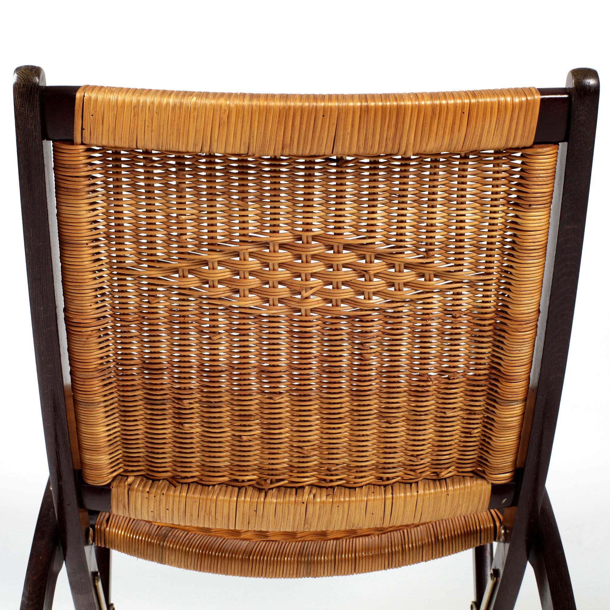 Gio Ponti Ninfea Rattan Folding Chair for Fratelli Reguitti, Italy, 1950s 2