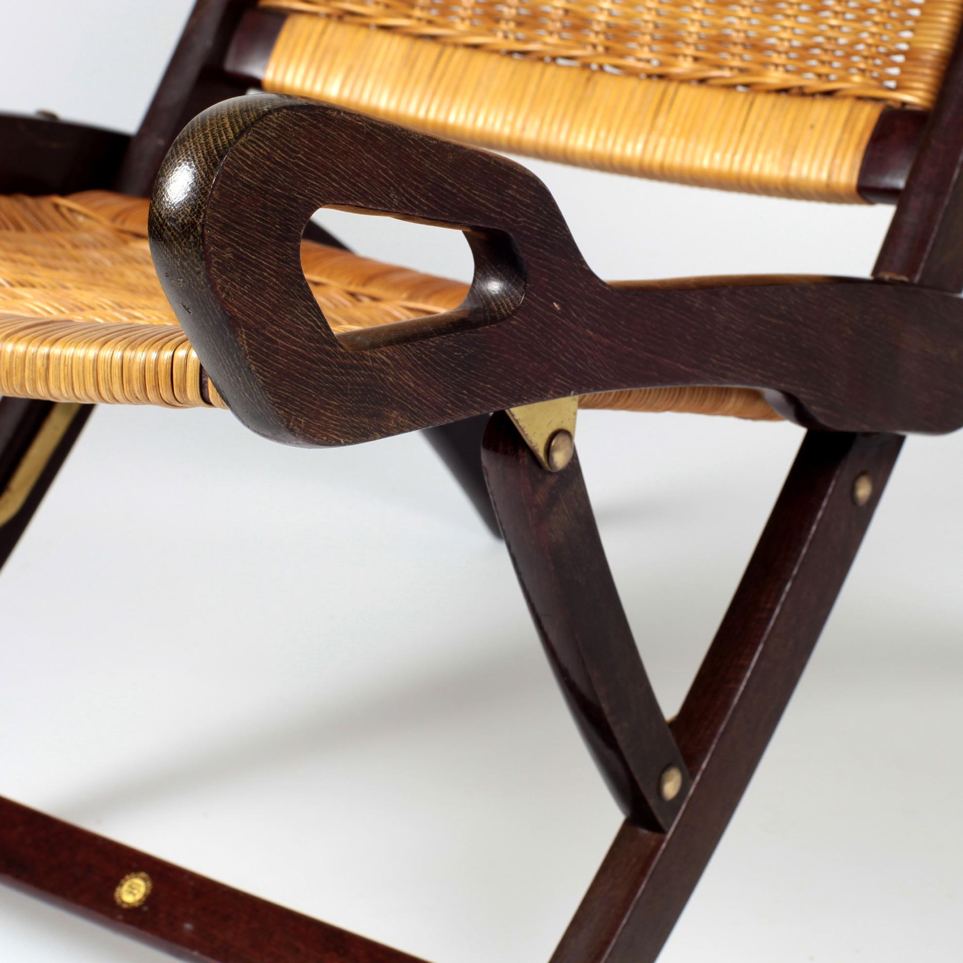 Gio Ponti Ninfea Rattan Folding Chair for Fratelli Reguitti, Italy, 1950s 3