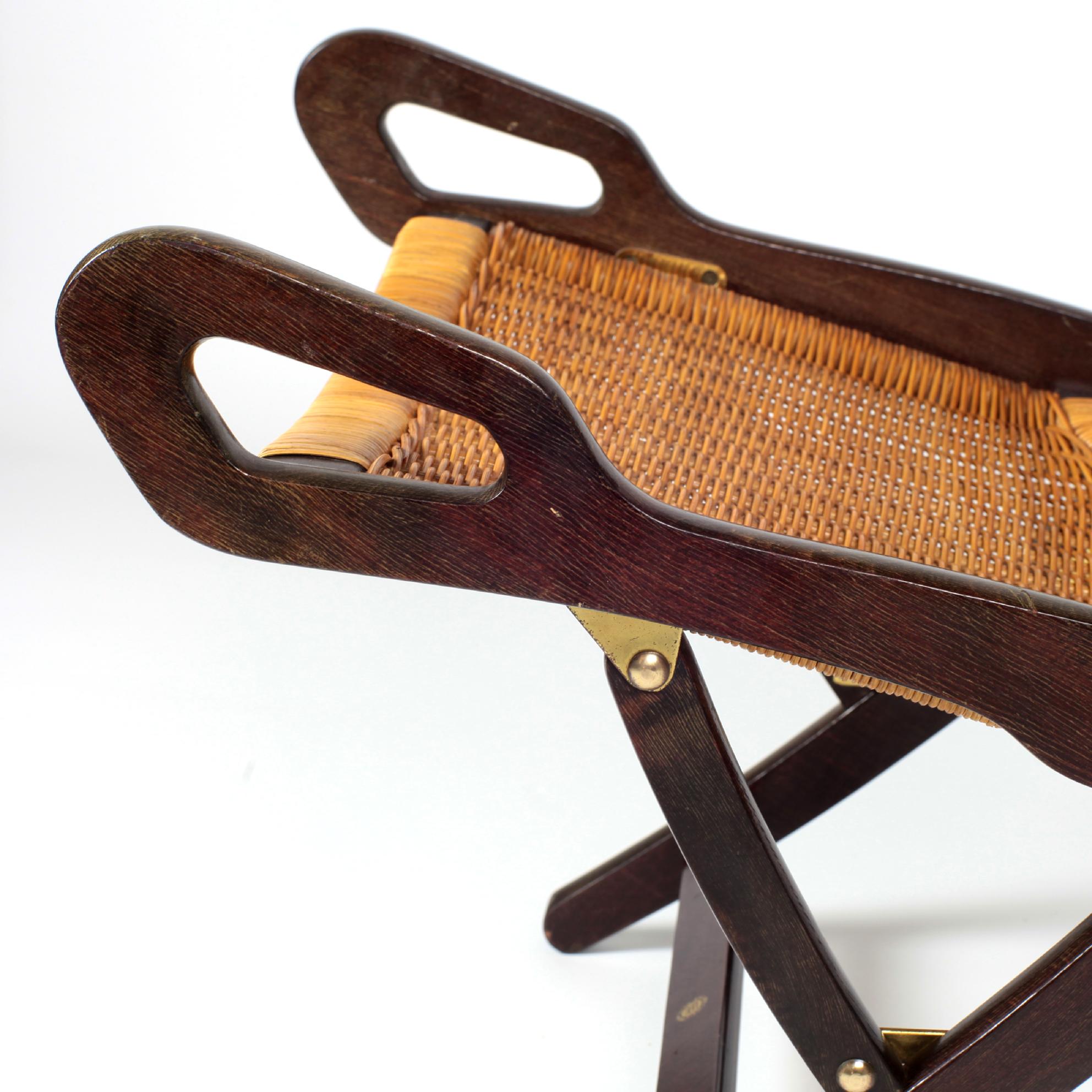 Gio Ponti Ninfea Rattan Folding Chair for Fratelli Reguitti, Italy, 1950s 6