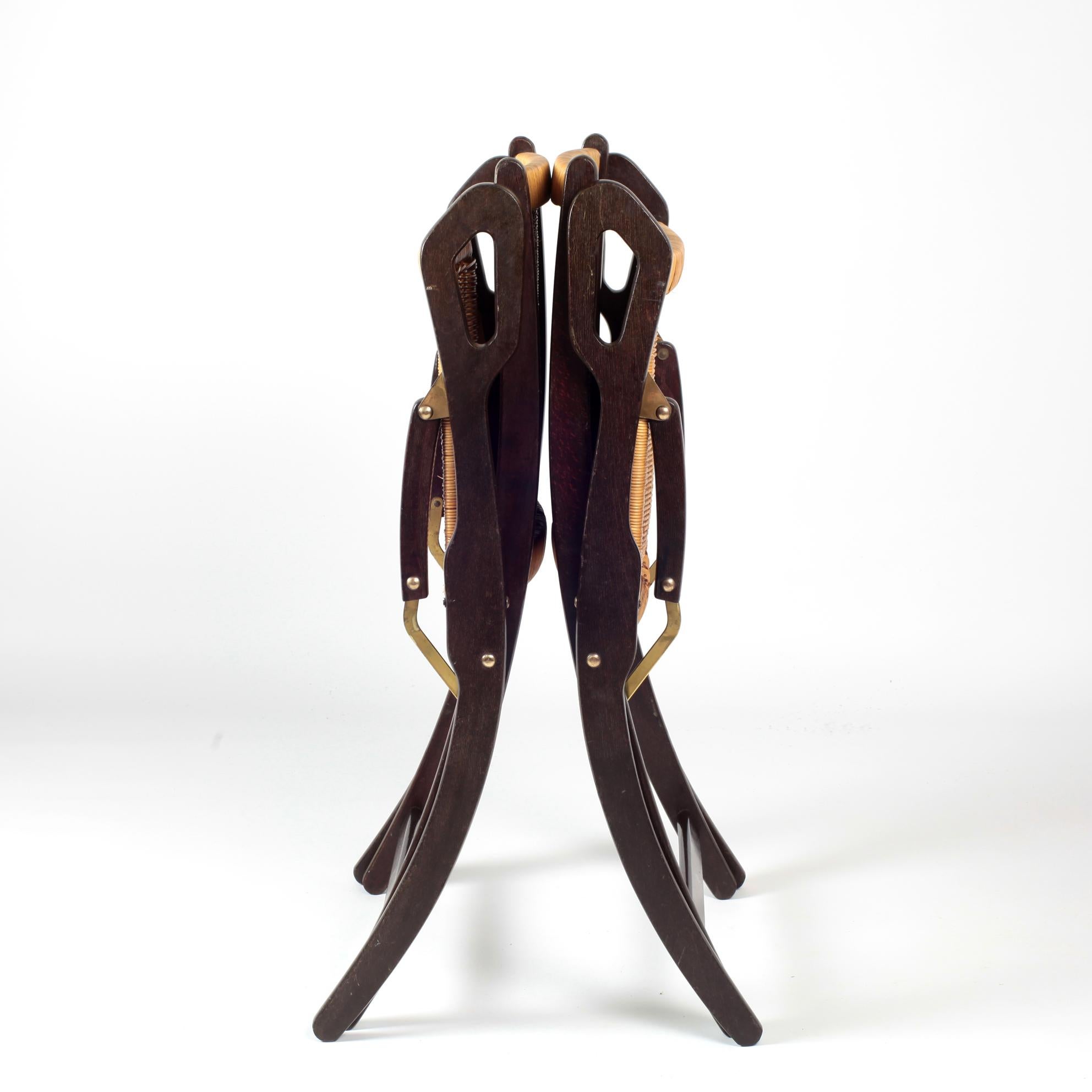 Gio Ponti Ninfea Rattan Folding Chair for Fratelli Reguitti, Italy, 1950s 8
