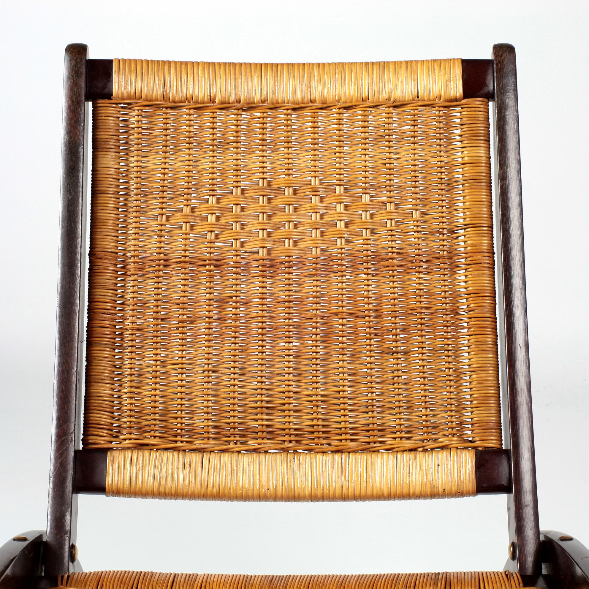 Wicker Gio Ponti Ninfea Rattan Folding Chair for Fratelli Reguitti, Italy, 1950s