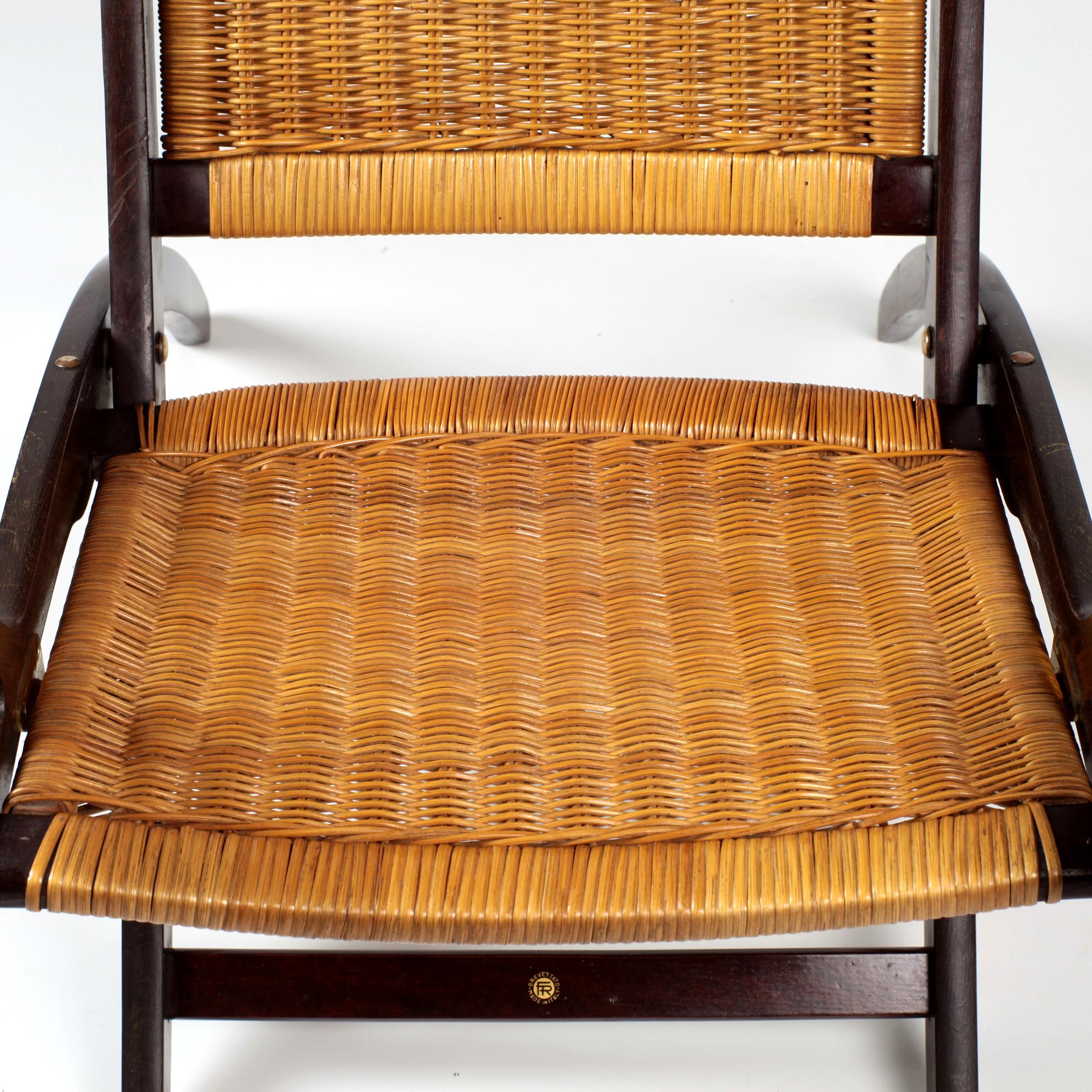 Gio Ponti Ninfea Rattan Folding Chair for Fratelli Reguitti, Italy, 1950s 1