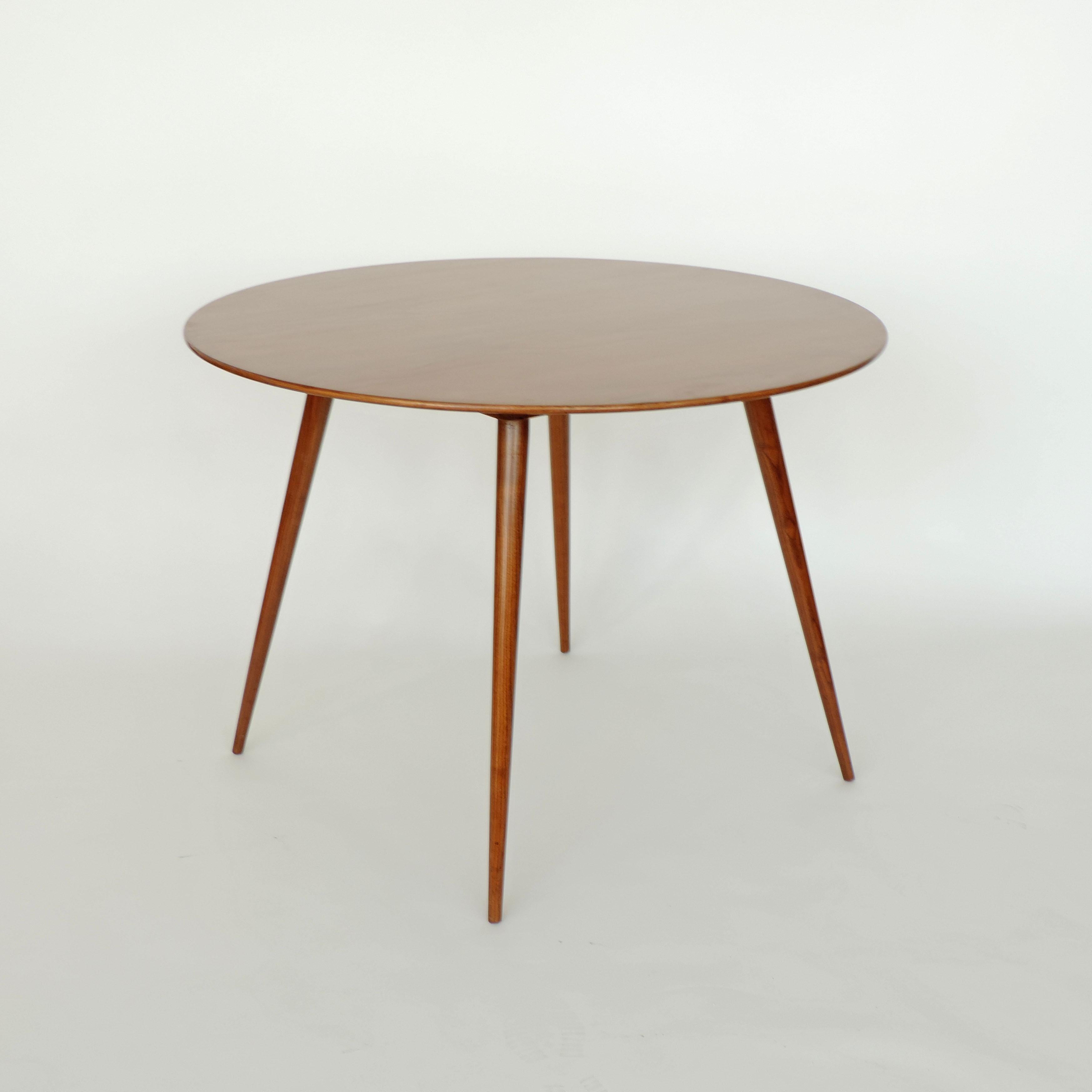 Gio Ponti Oak Round Dining Table and Set of Four Leggera Chairs for Cassina For Sale 5
