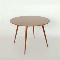 Gio Ponti Oak Round Dining Table and Set of Four Leggera Chairs for Cassina