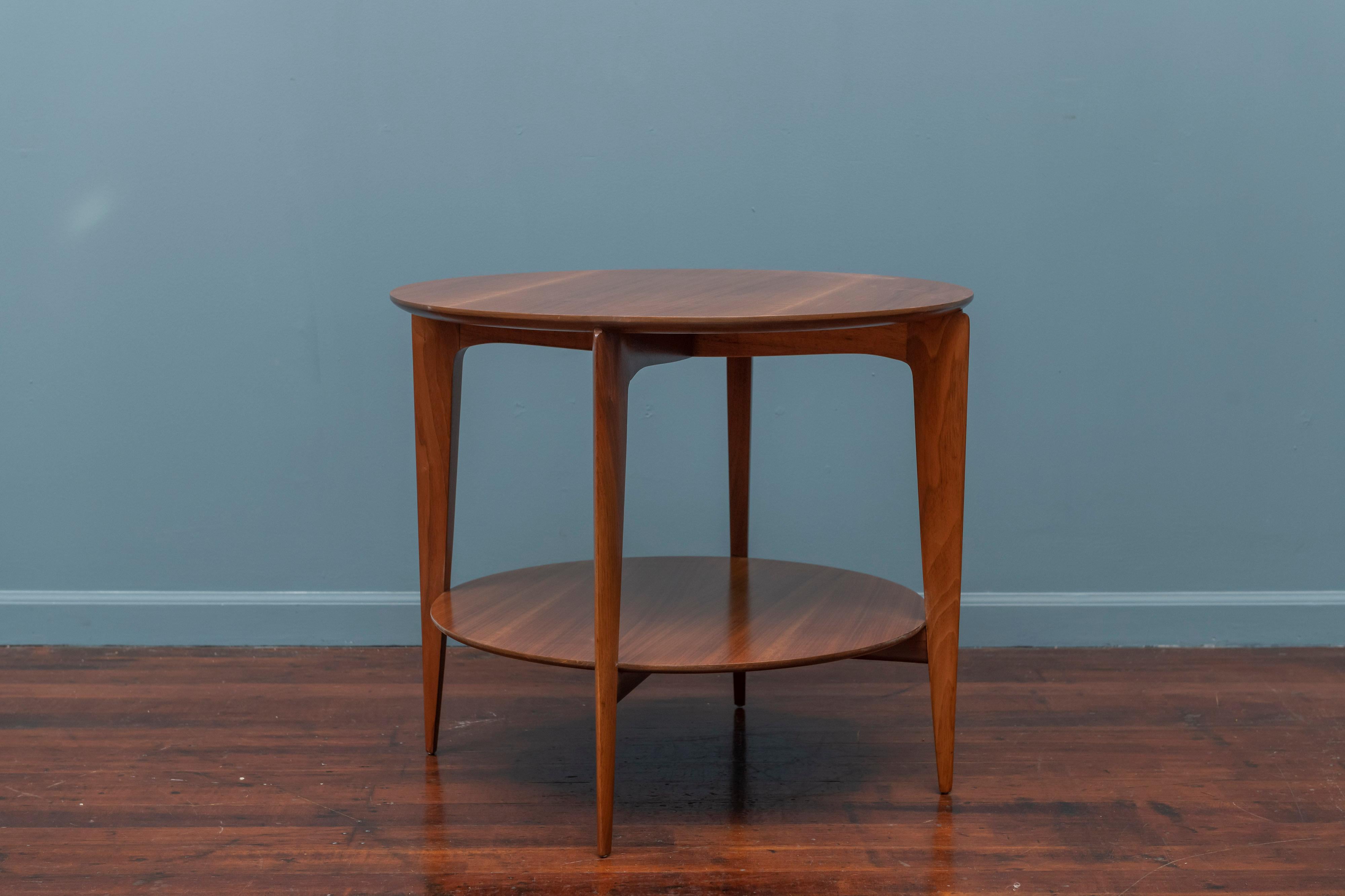 Gio Ponti design occasional table for Singer & Son's model 2136. High quality construction and design, the original finish has been cleaned and waxed retaining the warm rich walnut color.