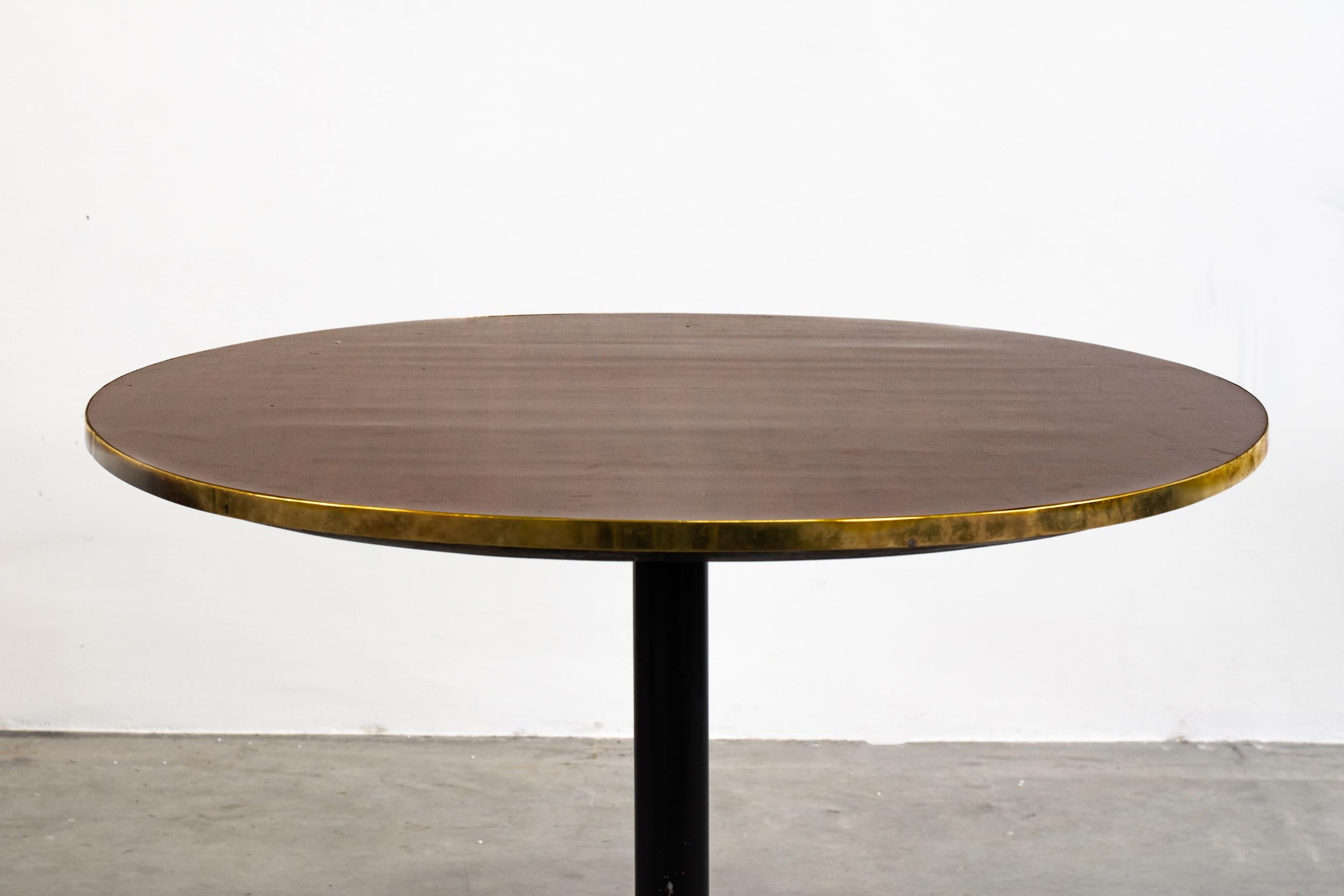 Late 20th Century Gio Ponti Oval Dining Table in Wood and Brass Rima, 1950s, Italy