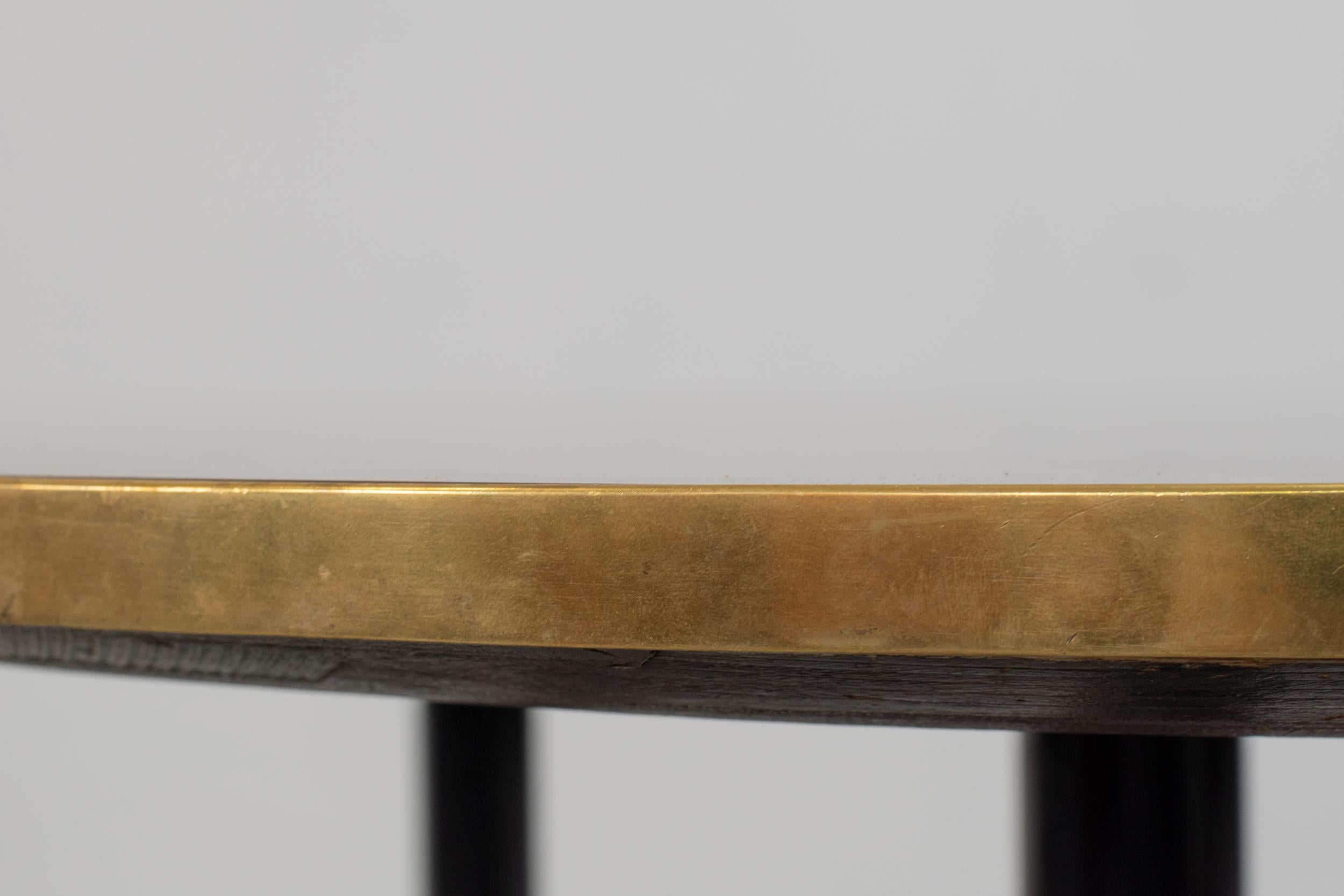 Gio Ponti Oval Dining Table in Wood and Brass Rima, 1950s, Italy 1