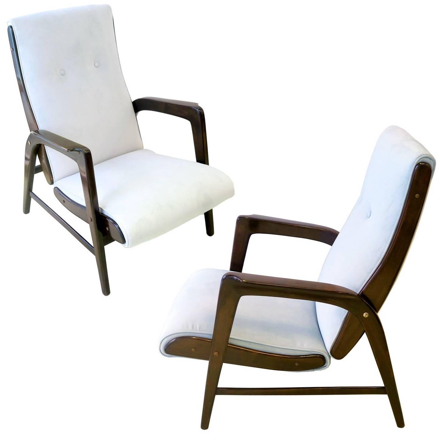 Gio Ponti Pair of Armchairs from the "Paradiso del Cevedale" Hotel