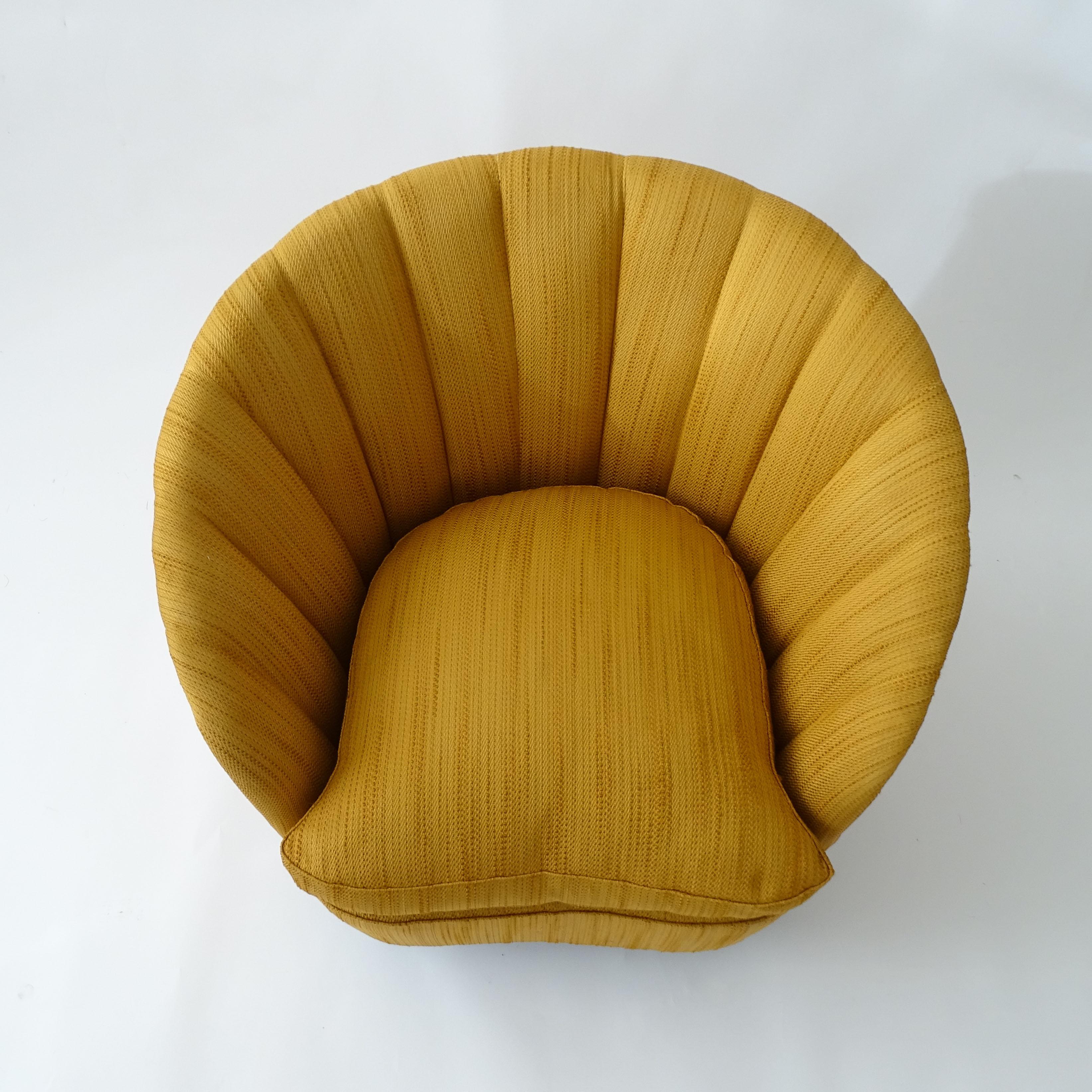 Mid-20th Century Gio Ponti Pair of 1930s Armchairs with their Original Yellow Upholstery For Sale