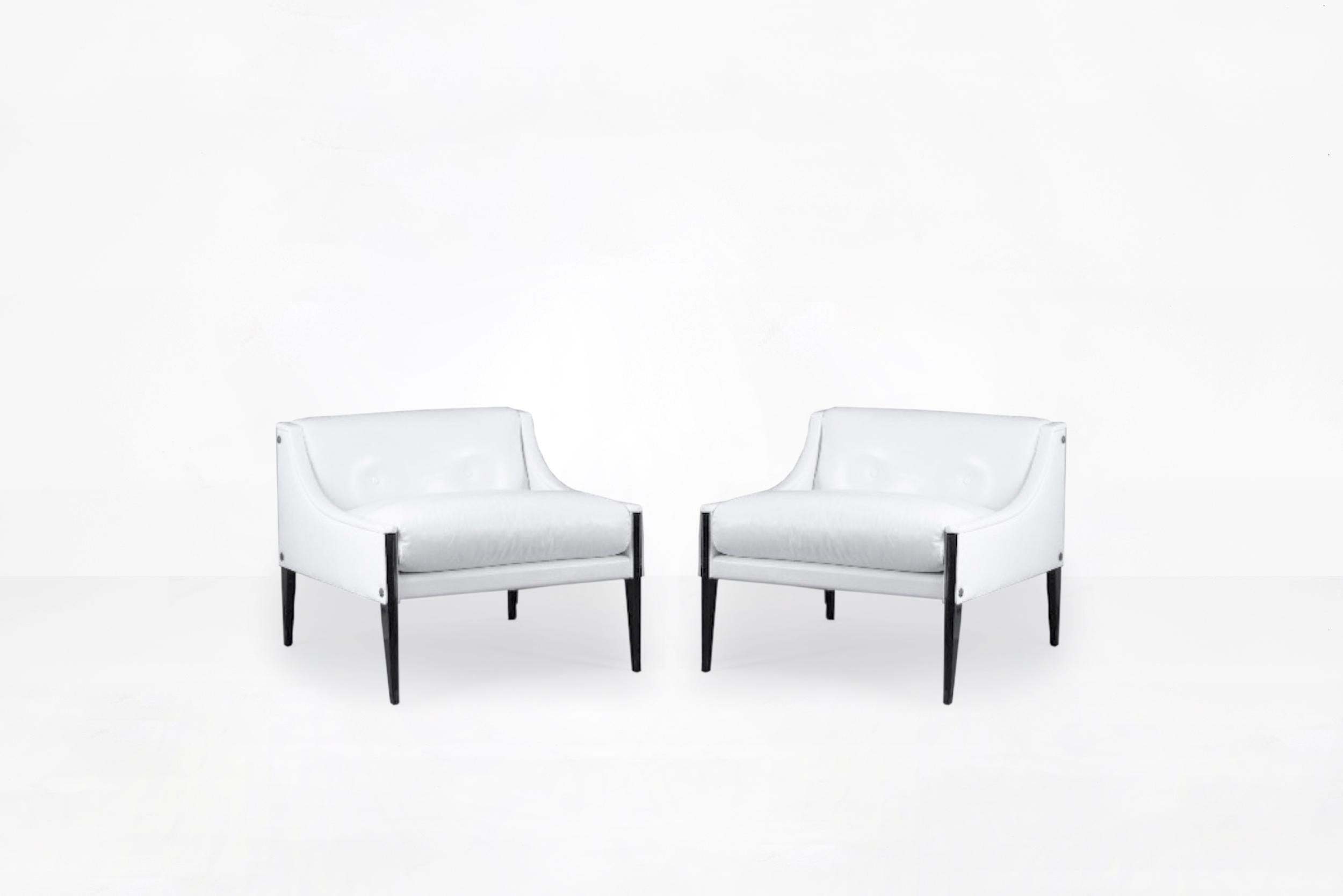 Rosewood Gio Ponti Pair of Armchairs, Model 'Dezza', Italy, 1965