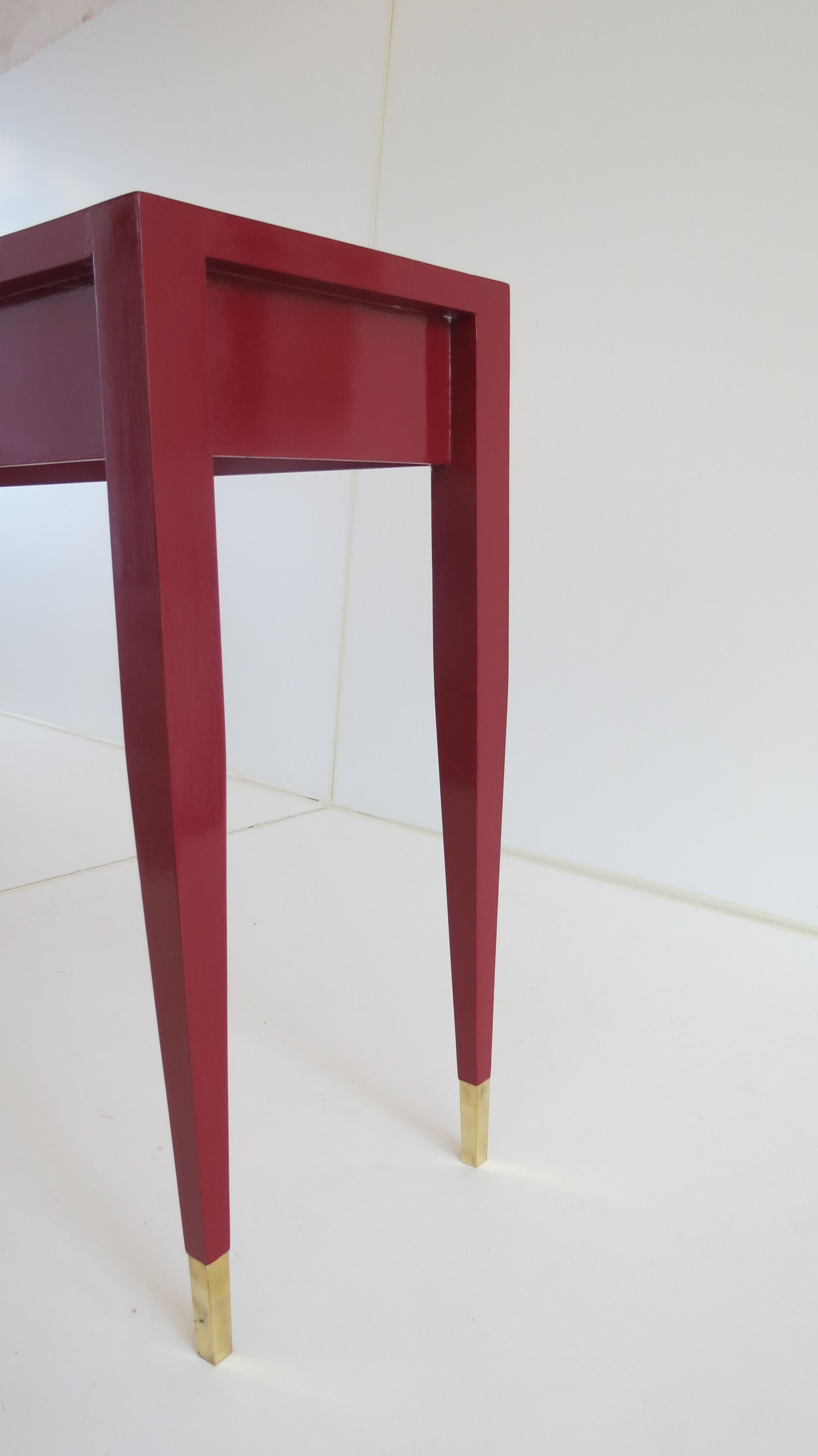 Gio Ponti Pair of Red Laquared Console from Hotel PdP, Roma, 1964 3