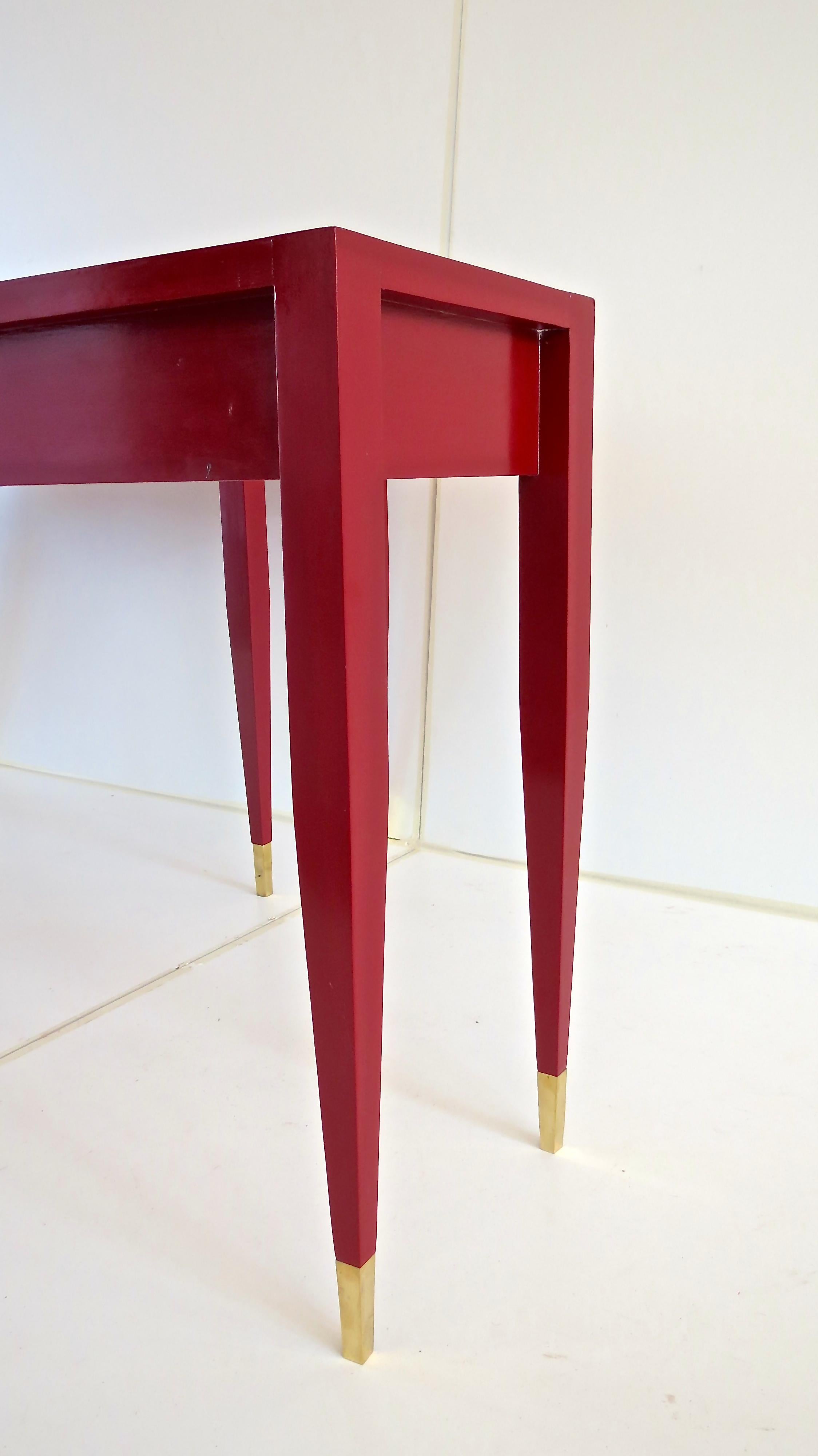 Gio Ponti Pair of Red Laquared Console from Hotel PdP, Roma, 1964 2