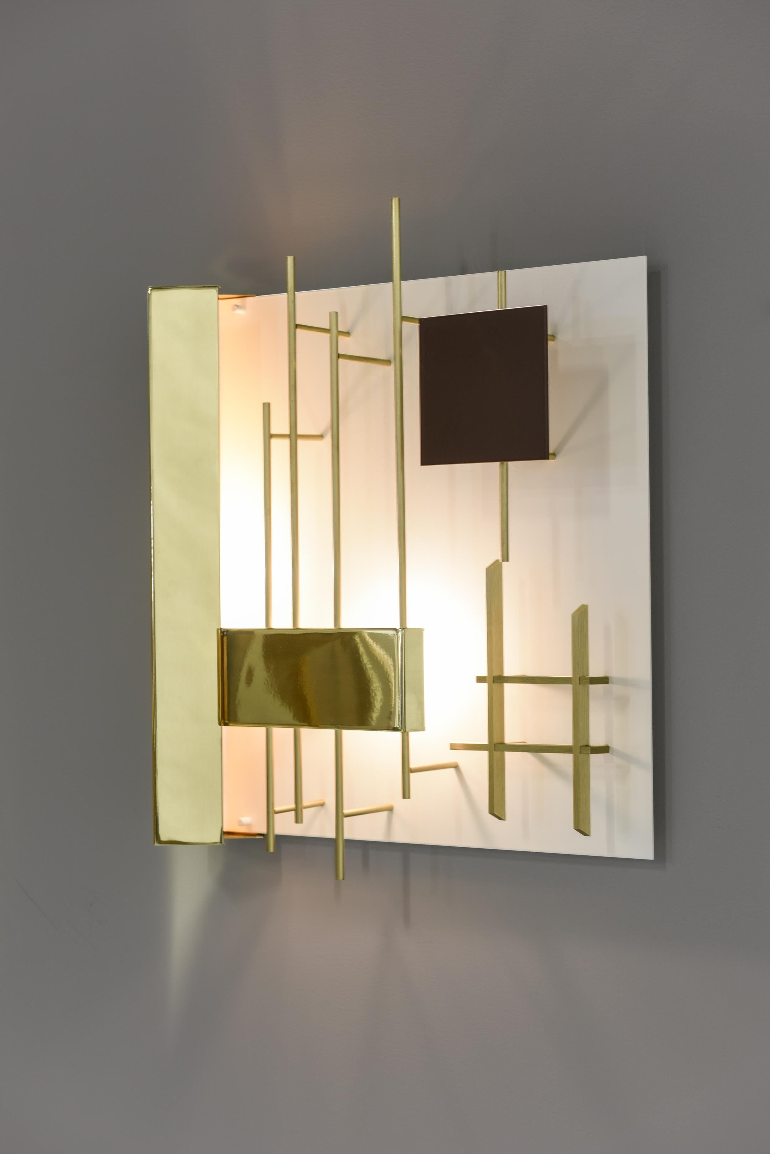Brass Gio Ponti Pair of Sculptural Wall Sconces Model 575 for Lumi Milano For Sale