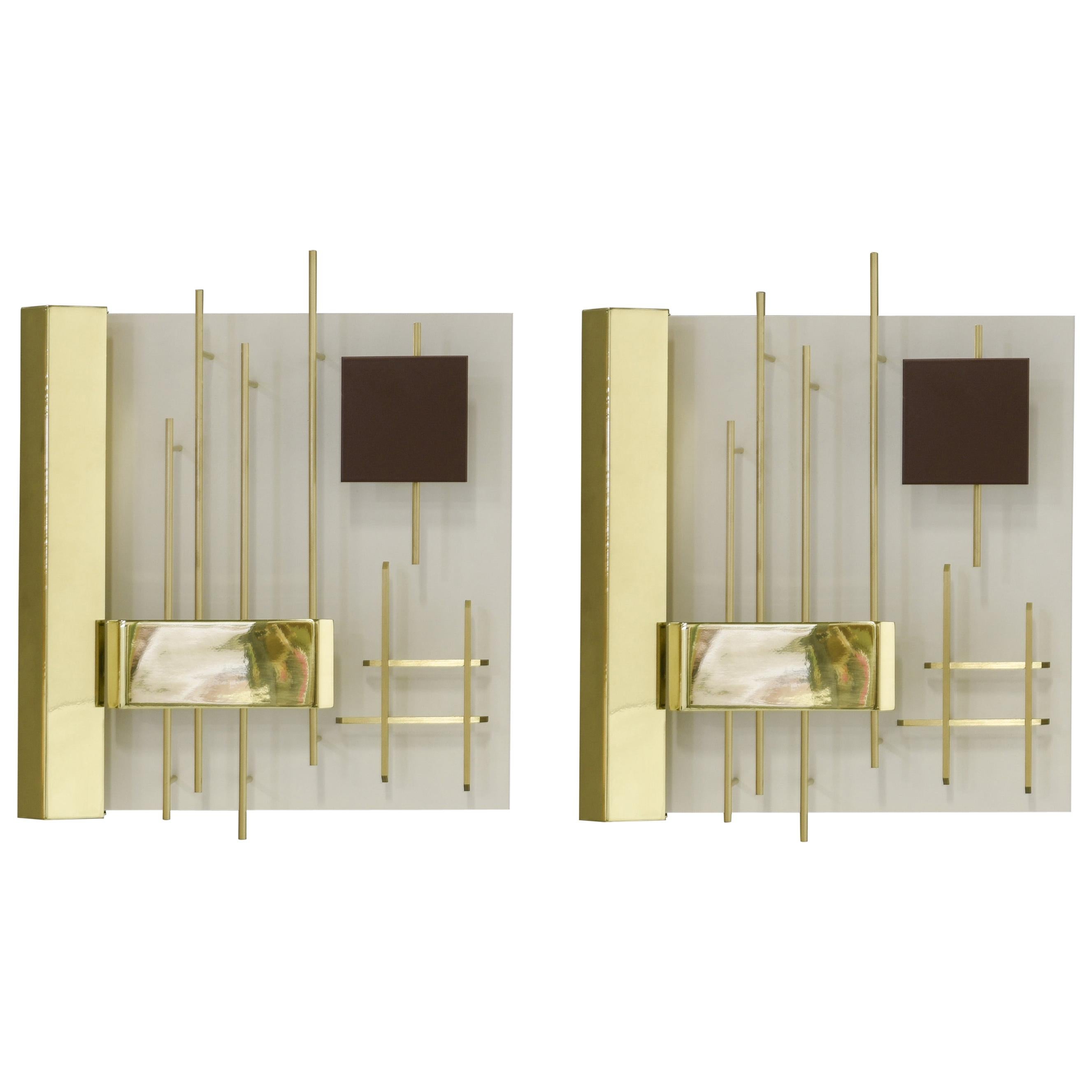Gio Ponti Pair of Sculptural Wall Sconces Model 575 for Lumi Milano For Sale