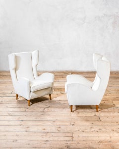 Ein Paar Wingback-Sessel von Gio Ponti, italienisches Mid-Century-Design, 1950er Jahre