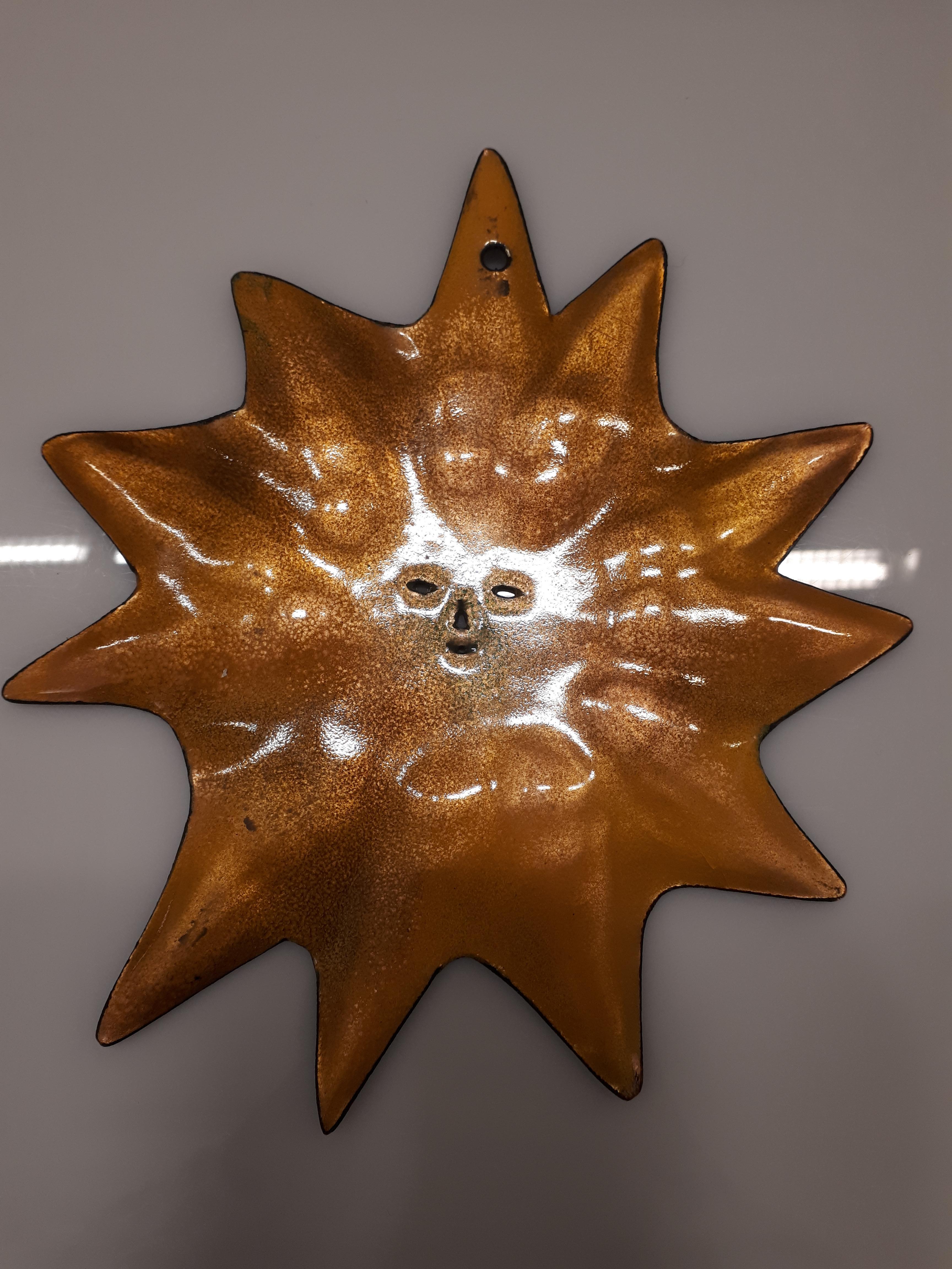 Italian Gio Ponti & Paolo de Poli Il Sole Enameled Copper 1956 Padova